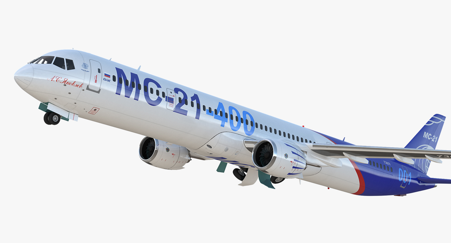 3D Irkut Airliner MC 21 400 Rigged