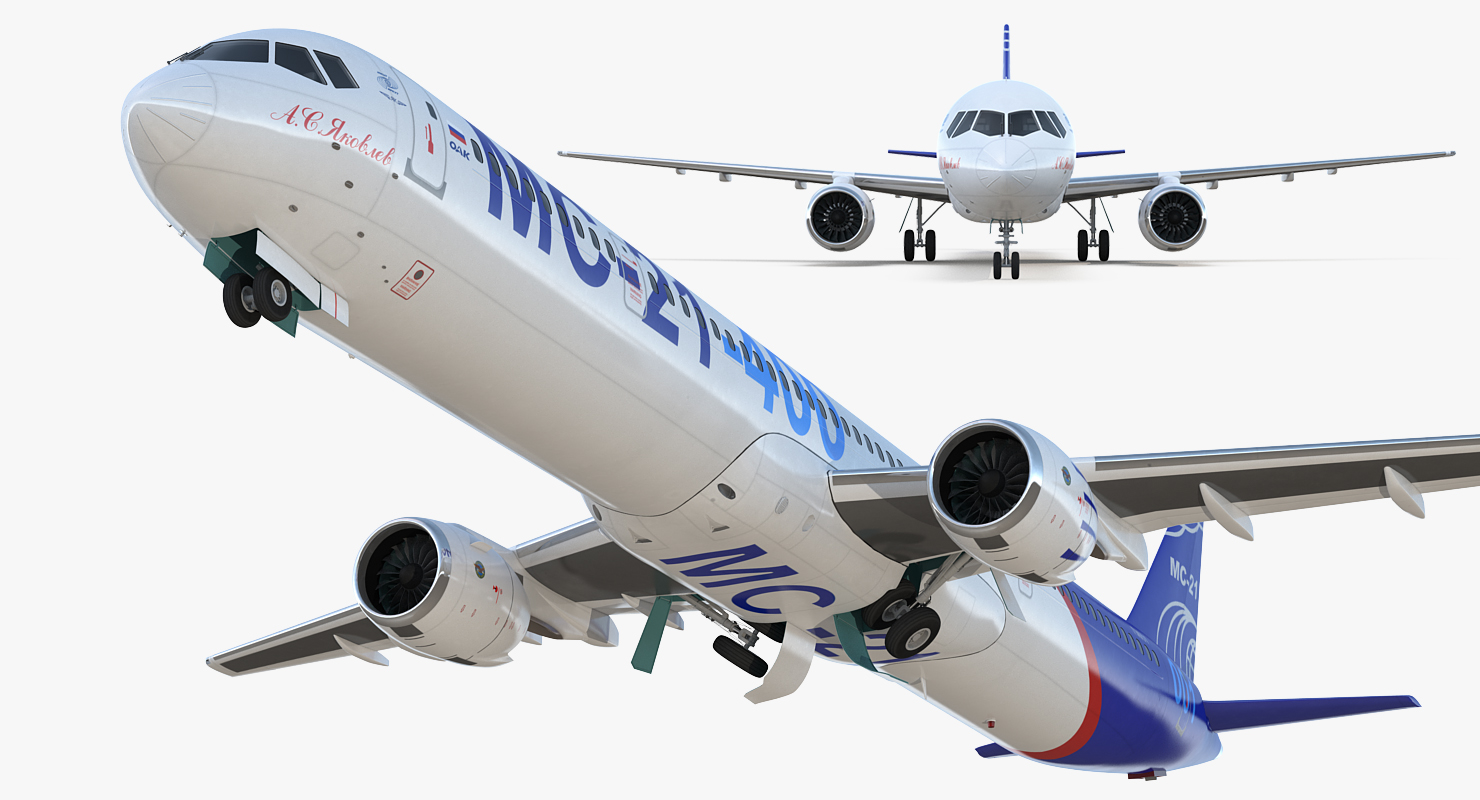 3D Irkut Airliner MC 21 400 Rigged