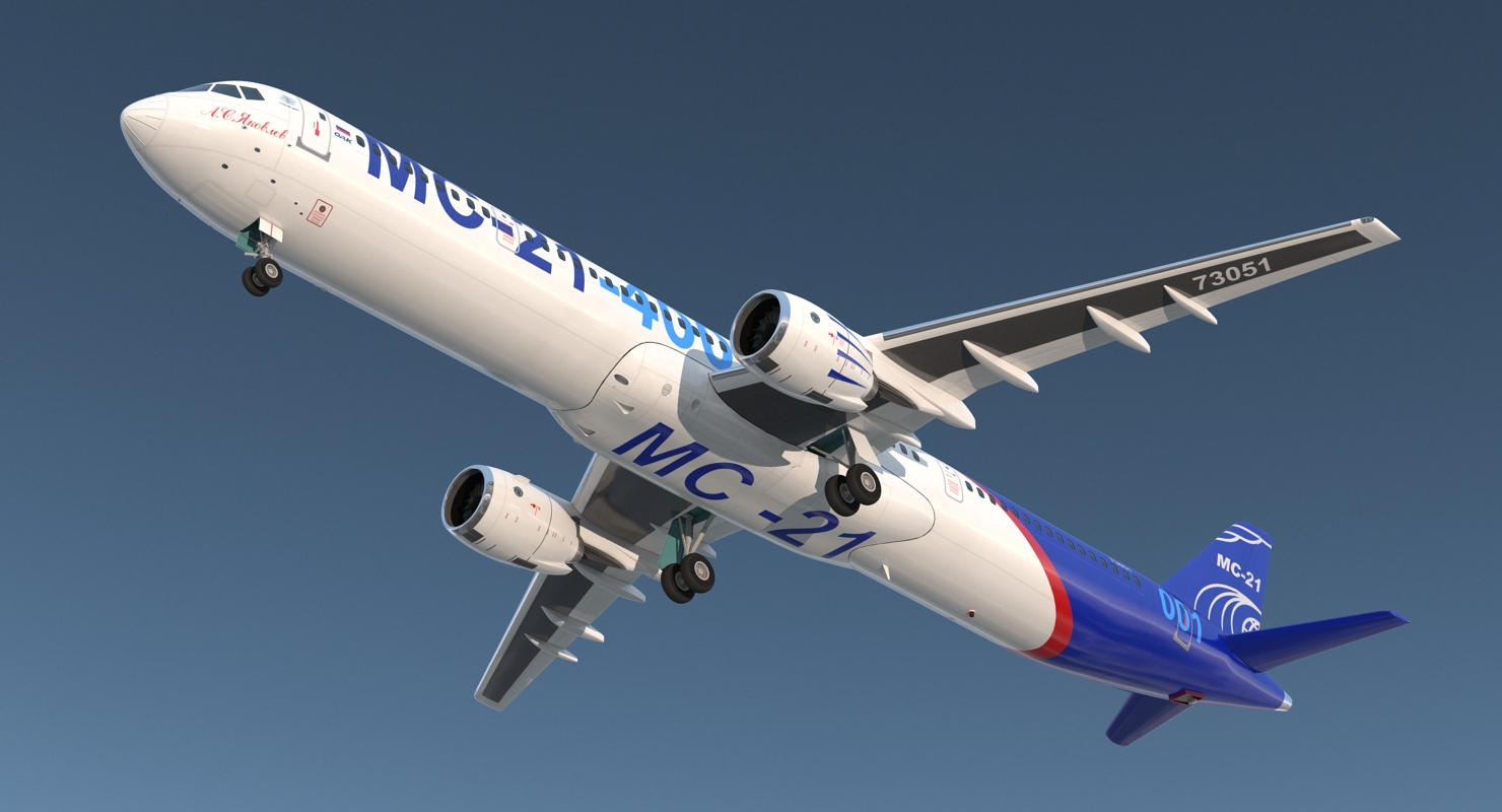 3D Irkut Airliner MC 21 400 Rigged