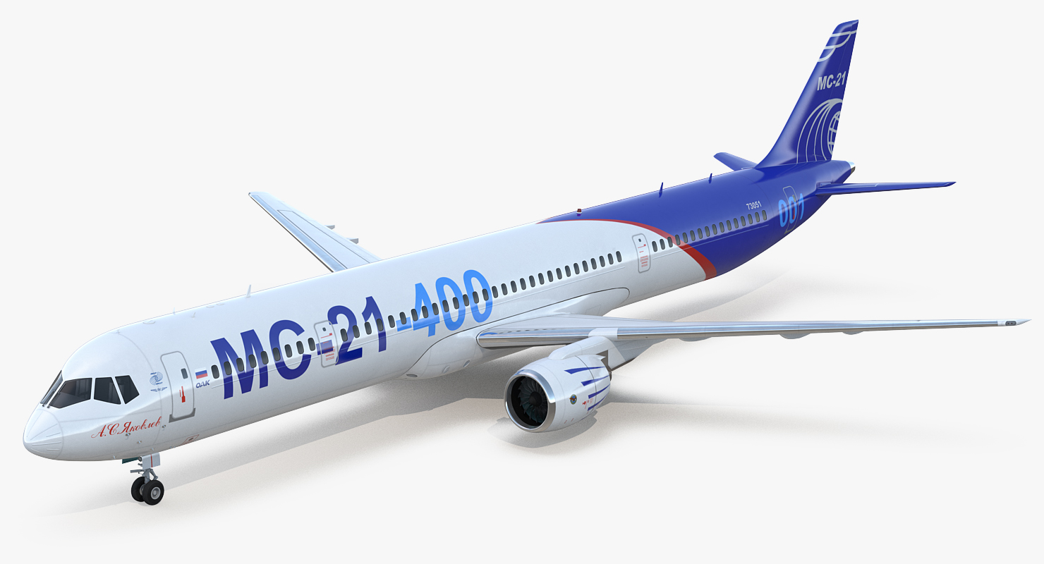 3D Irkut Airliner MC 21 400 Rigged