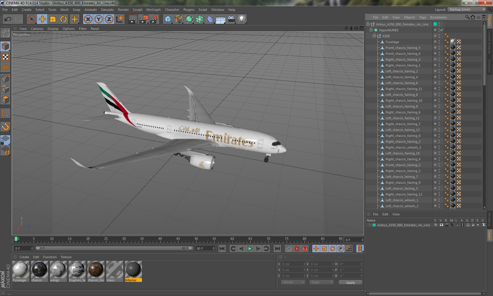 3D Airbus A350 800 Emirates Air Line model