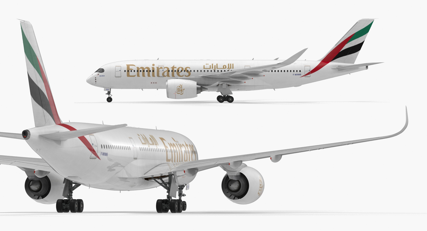 3D Airbus A350 800 Emirates Air Line model