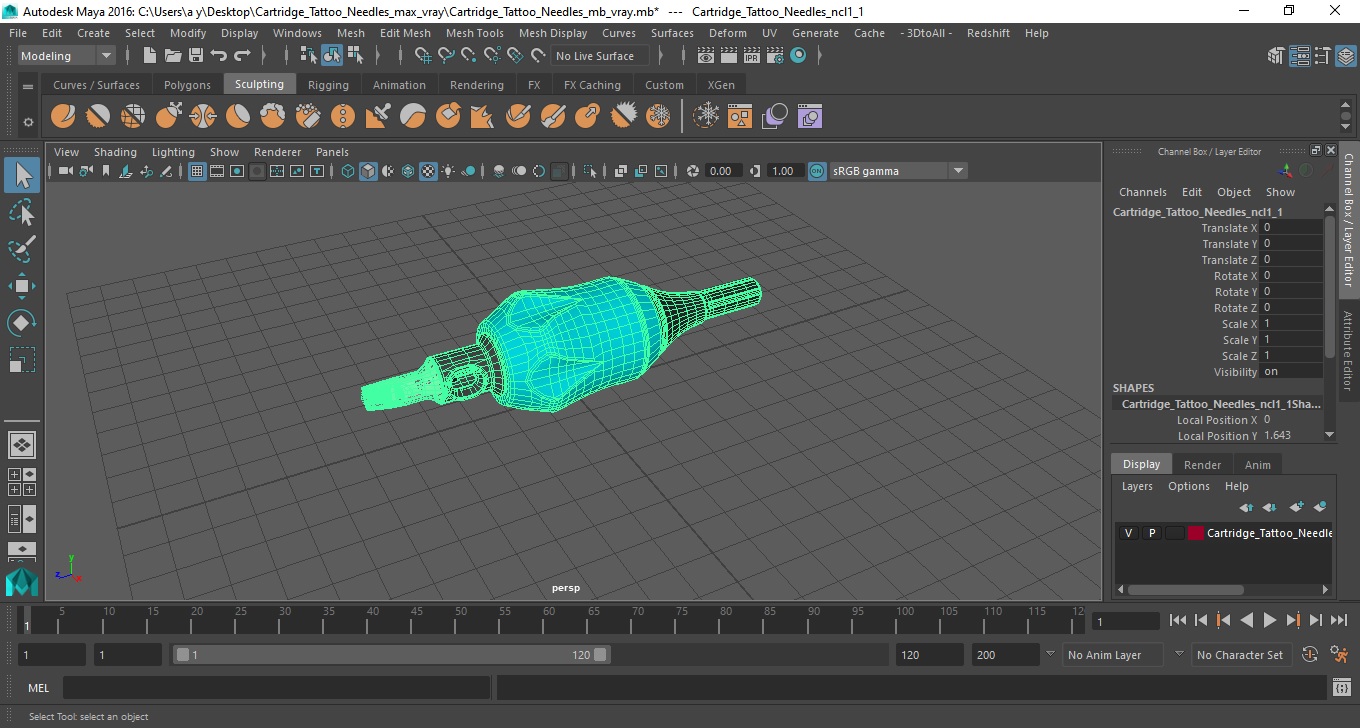 Cartridge Tattoo Needles 3D model