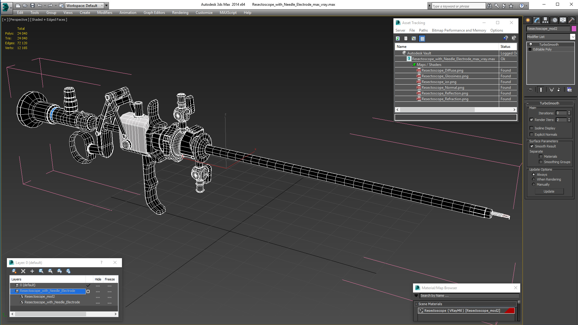 Resectoscope with Needle Electrode 3D model