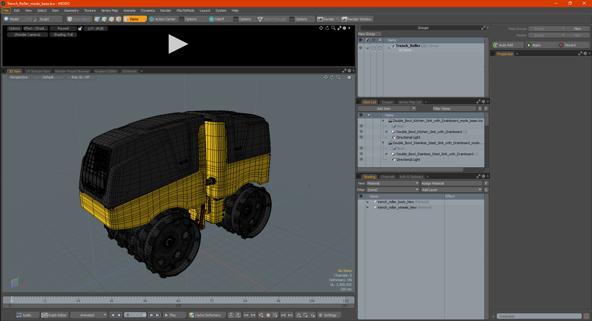 3D Trench Roller model