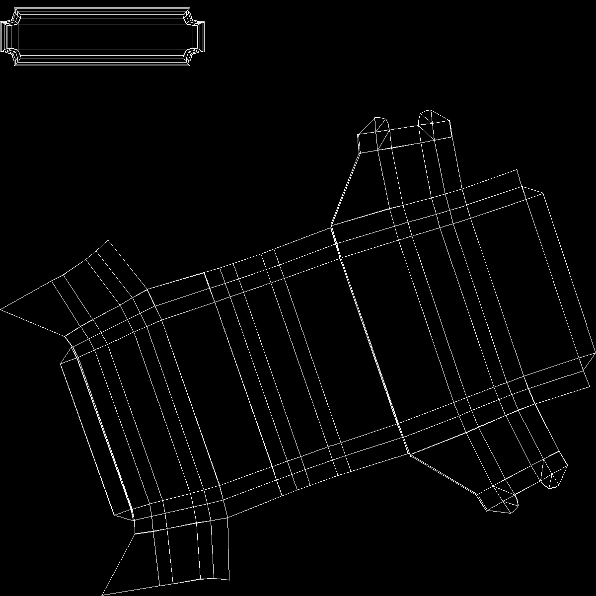 3D Wall Mount Black Standard Mailbox model