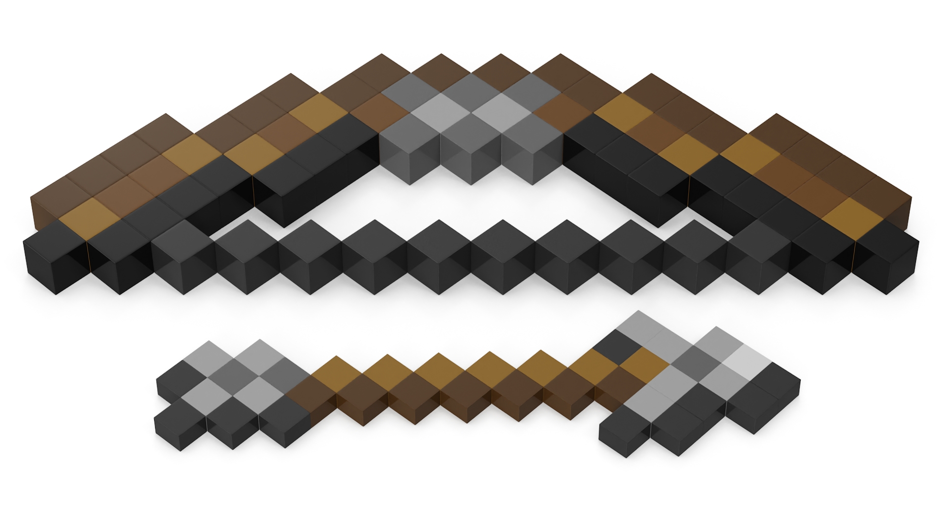 3D Minecraft Bow and Arrow model