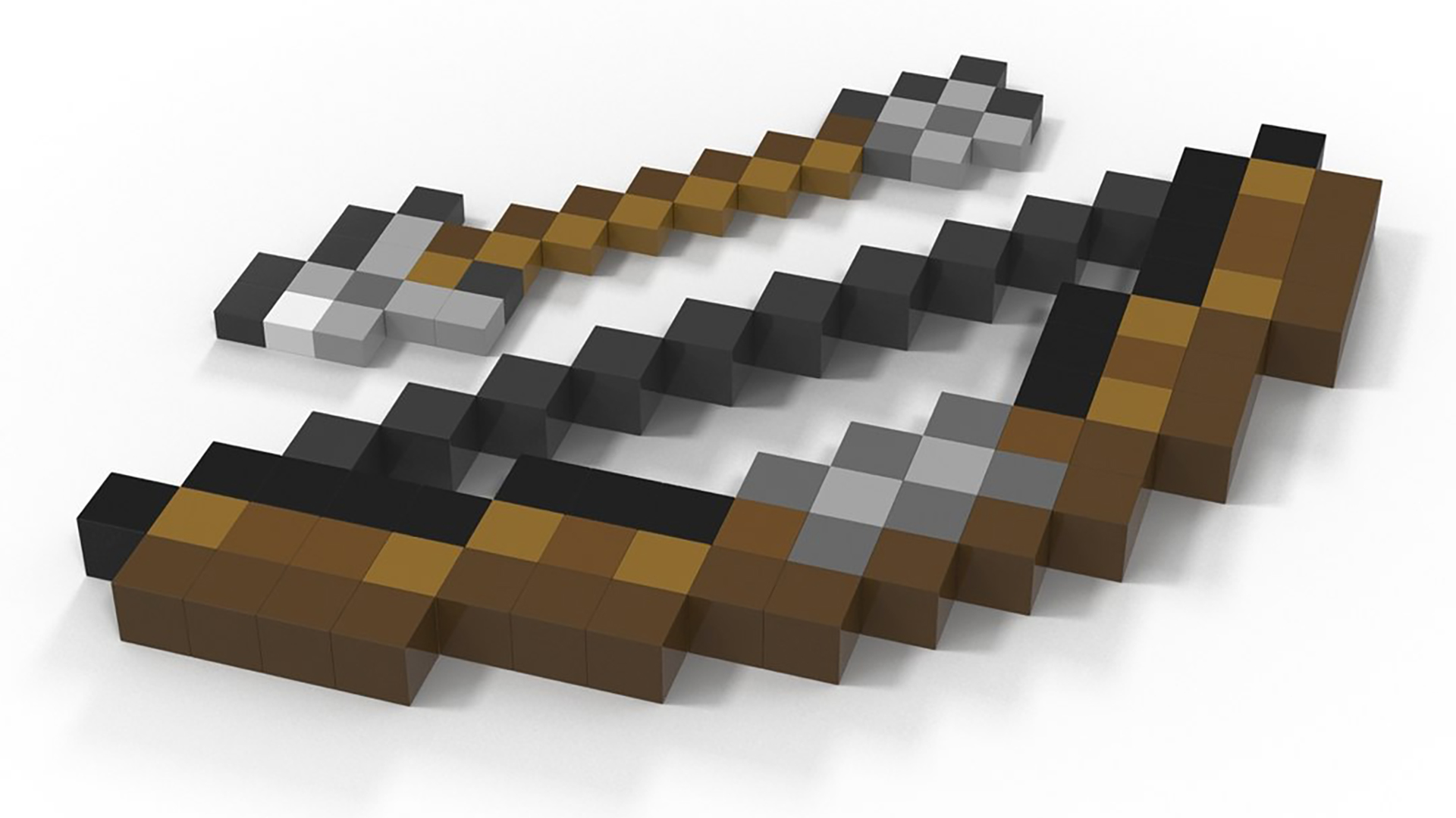 3D Minecraft Bow and Arrow model