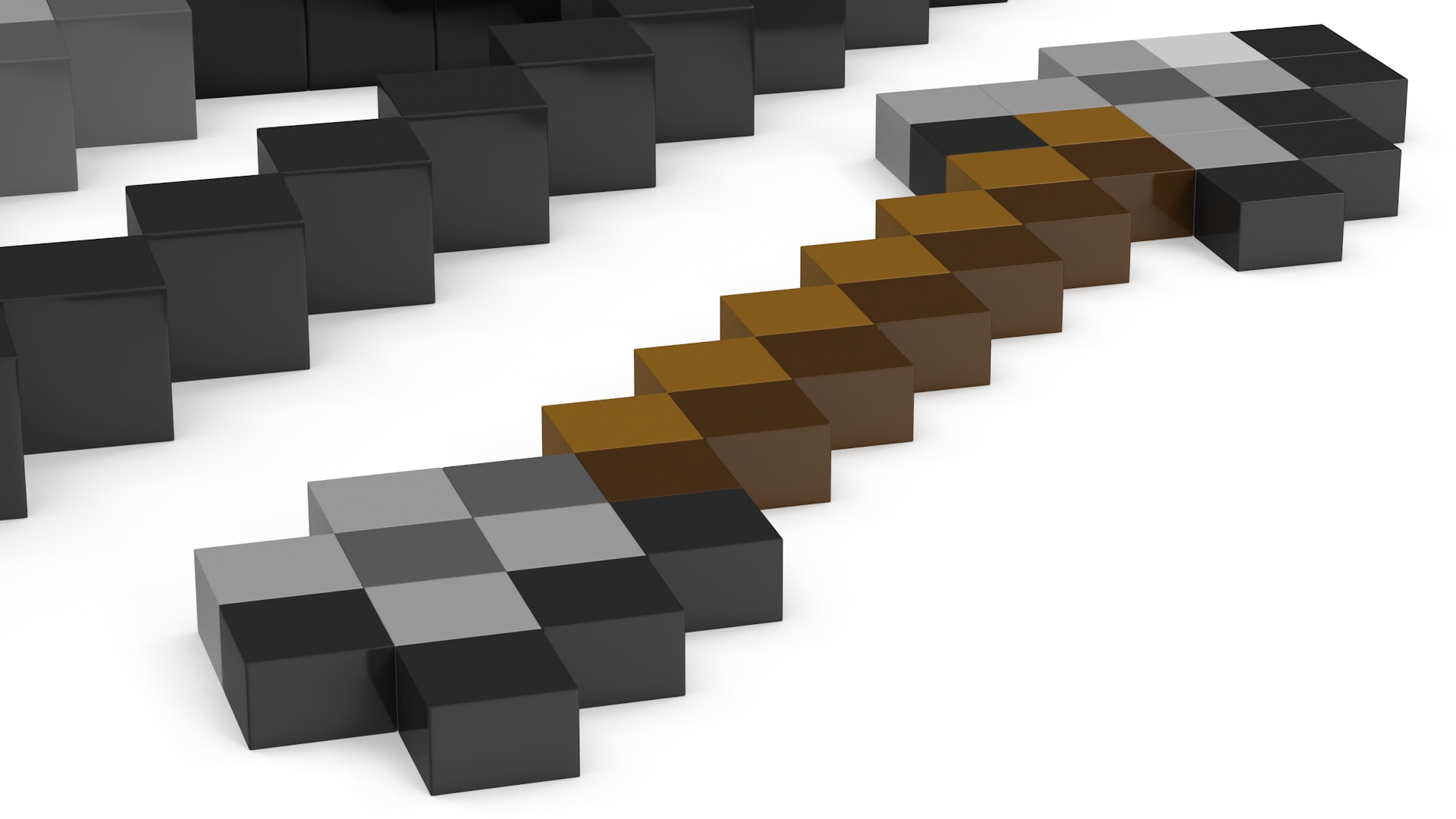 3D Minecraft Bow and Arrow model