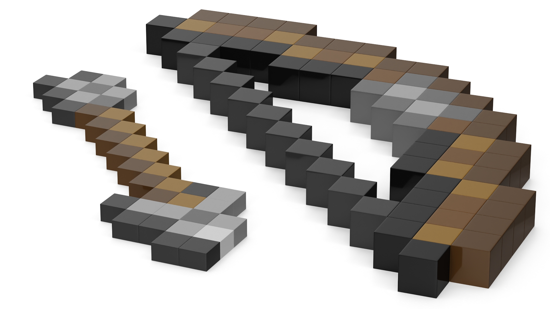 3D Minecraft Bow and Arrow model