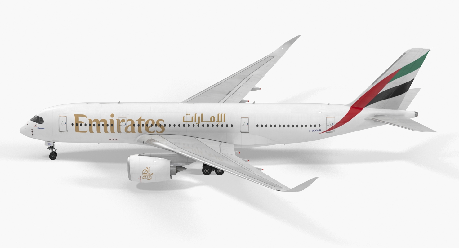 3D model Airbus A350 800 Emirates Air Line Rigged