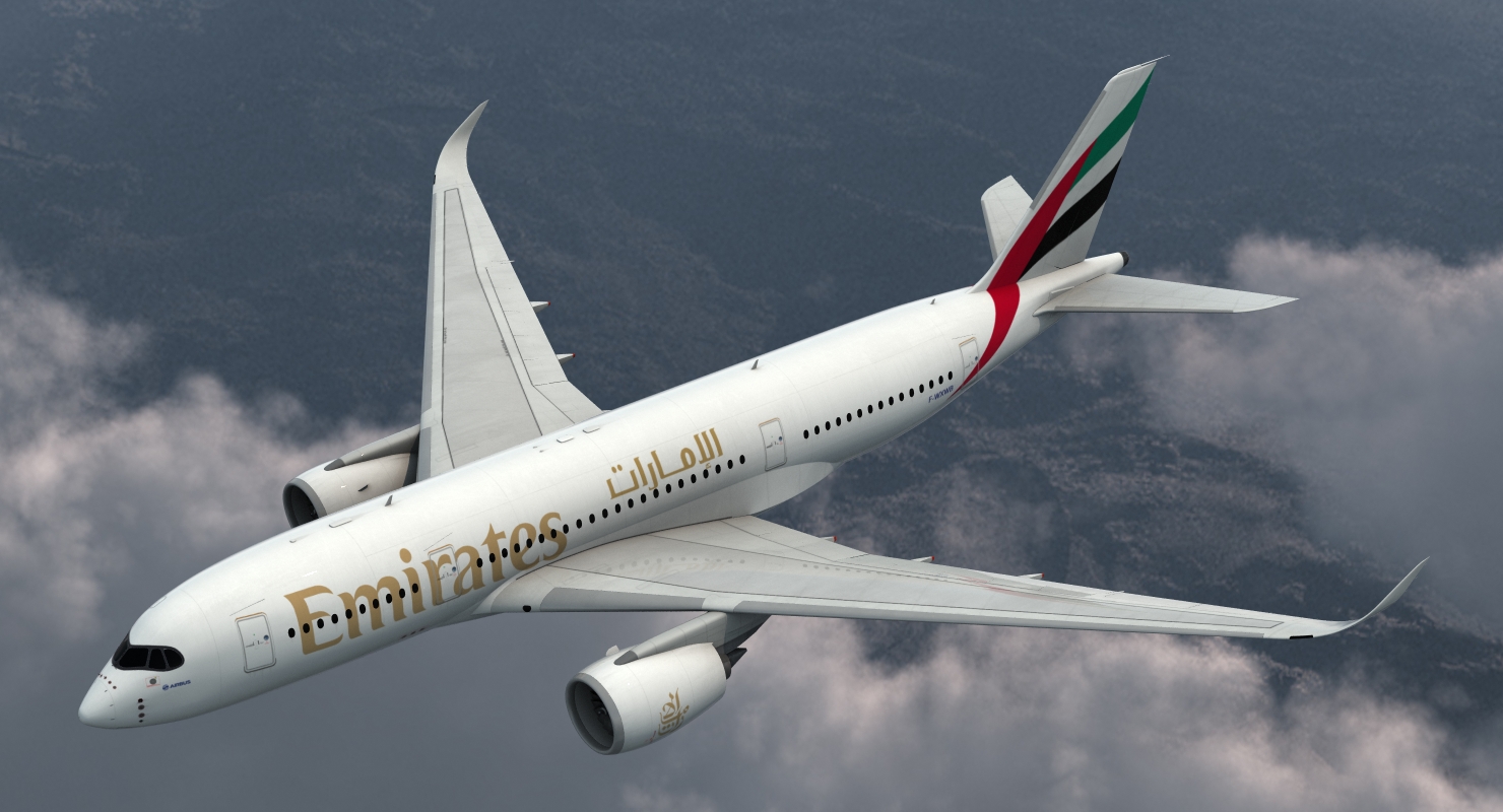 3D model Airbus A350 800 Emirates Air Line Rigged