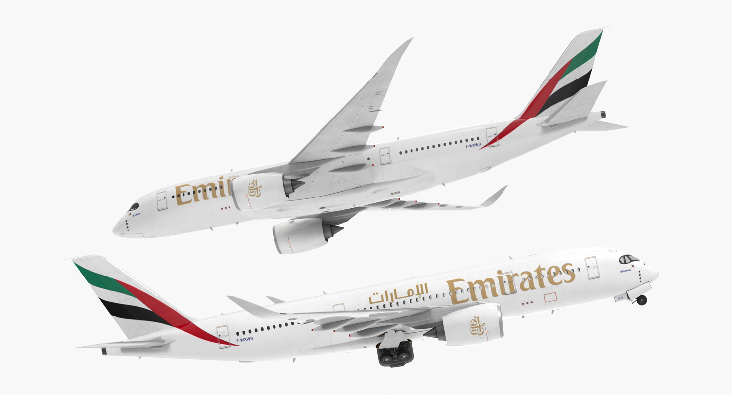 3D model Airbus A350 800 Emirates Air Line Rigged