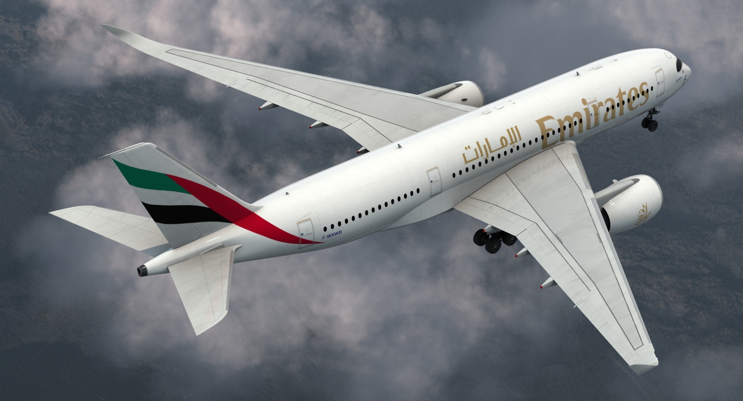 3D model Airbus A350 800 Emirates Air Line Rigged