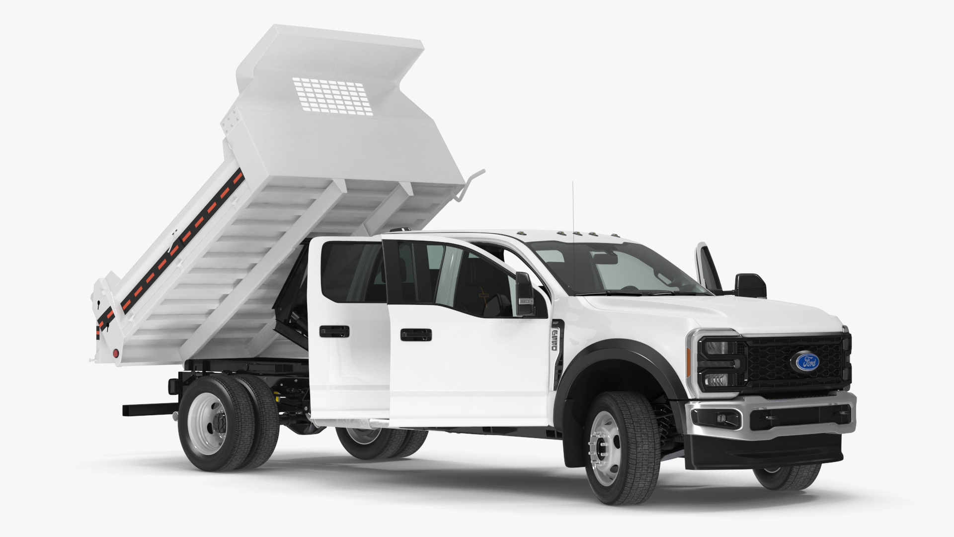 3D Ford Super Duty F550 Dump White 2023 Rigged model