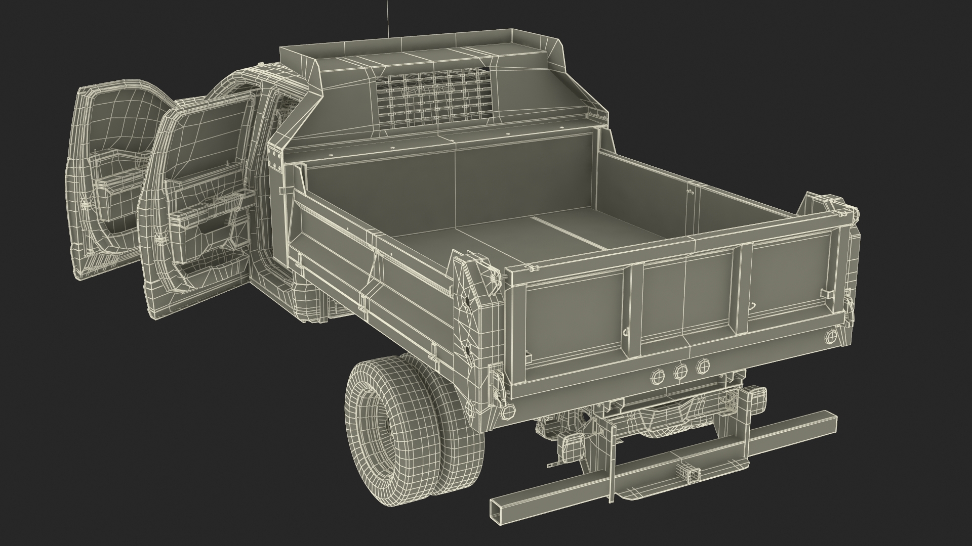 3D Ford Super Duty F550 Dump White 2023 Rigged model