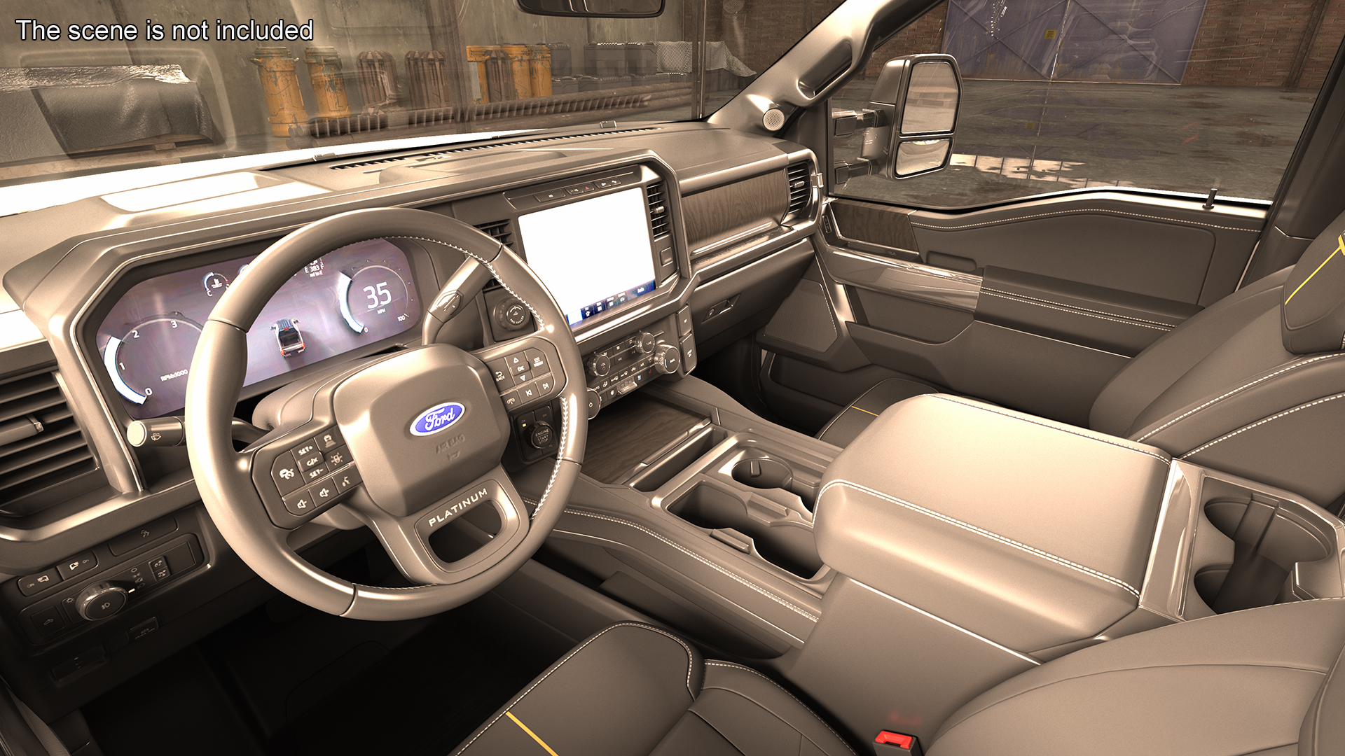 3D Ford Super Duty F550 Dump White 2023 Rigged model