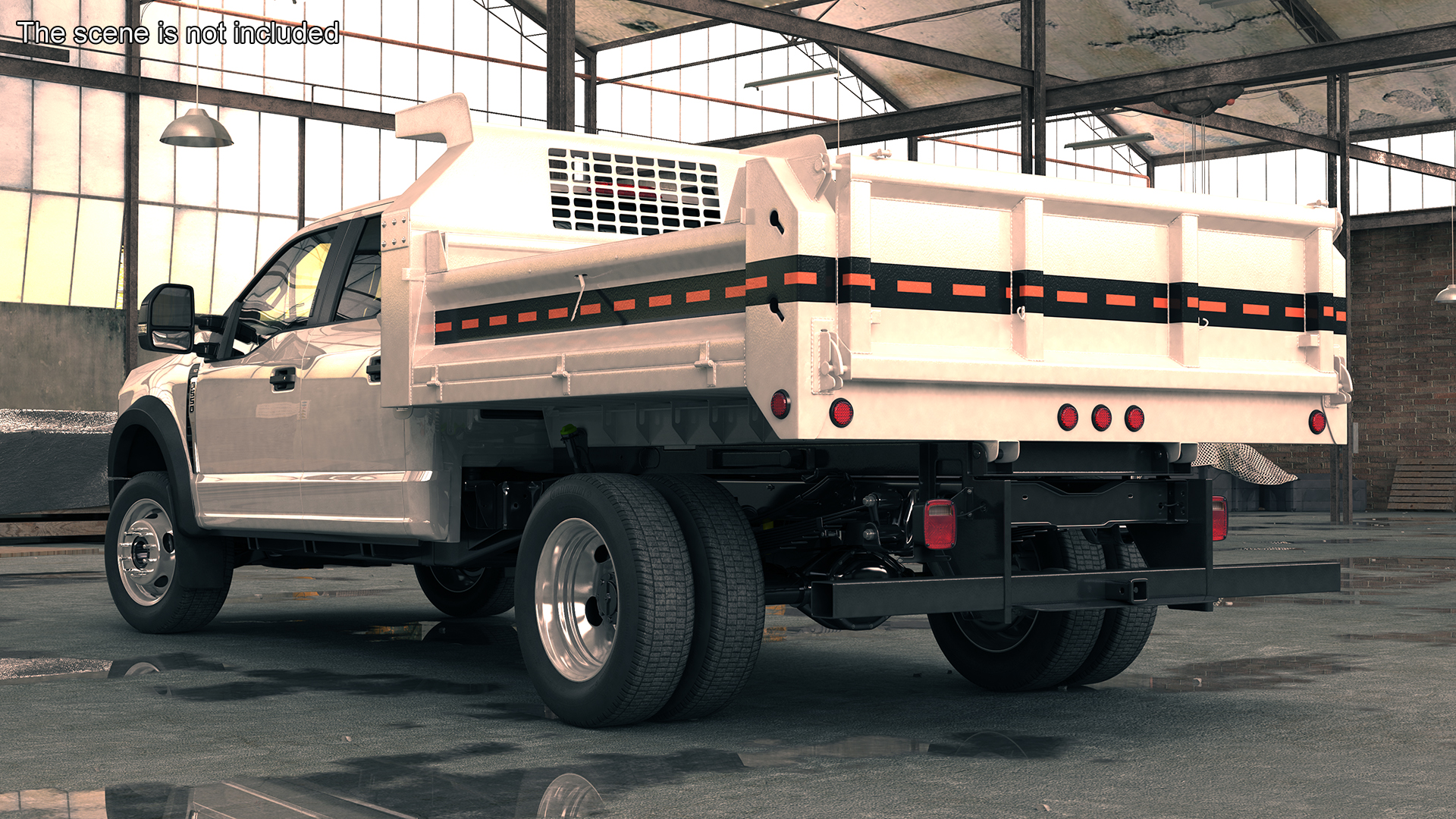3D Ford Super Duty F550 Dump White 2023 Rigged model