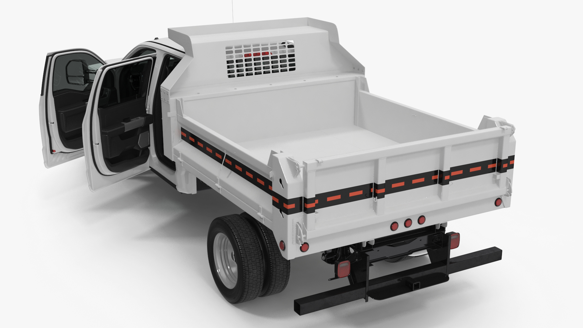 3D Ford Super Duty F550 Dump White 2023 Rigged model