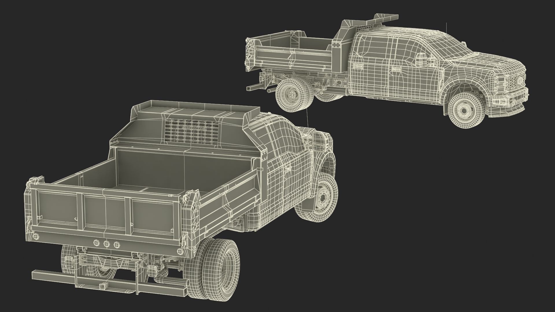 3D Ford Super Duty F550 Dump White 2023 Rigged model