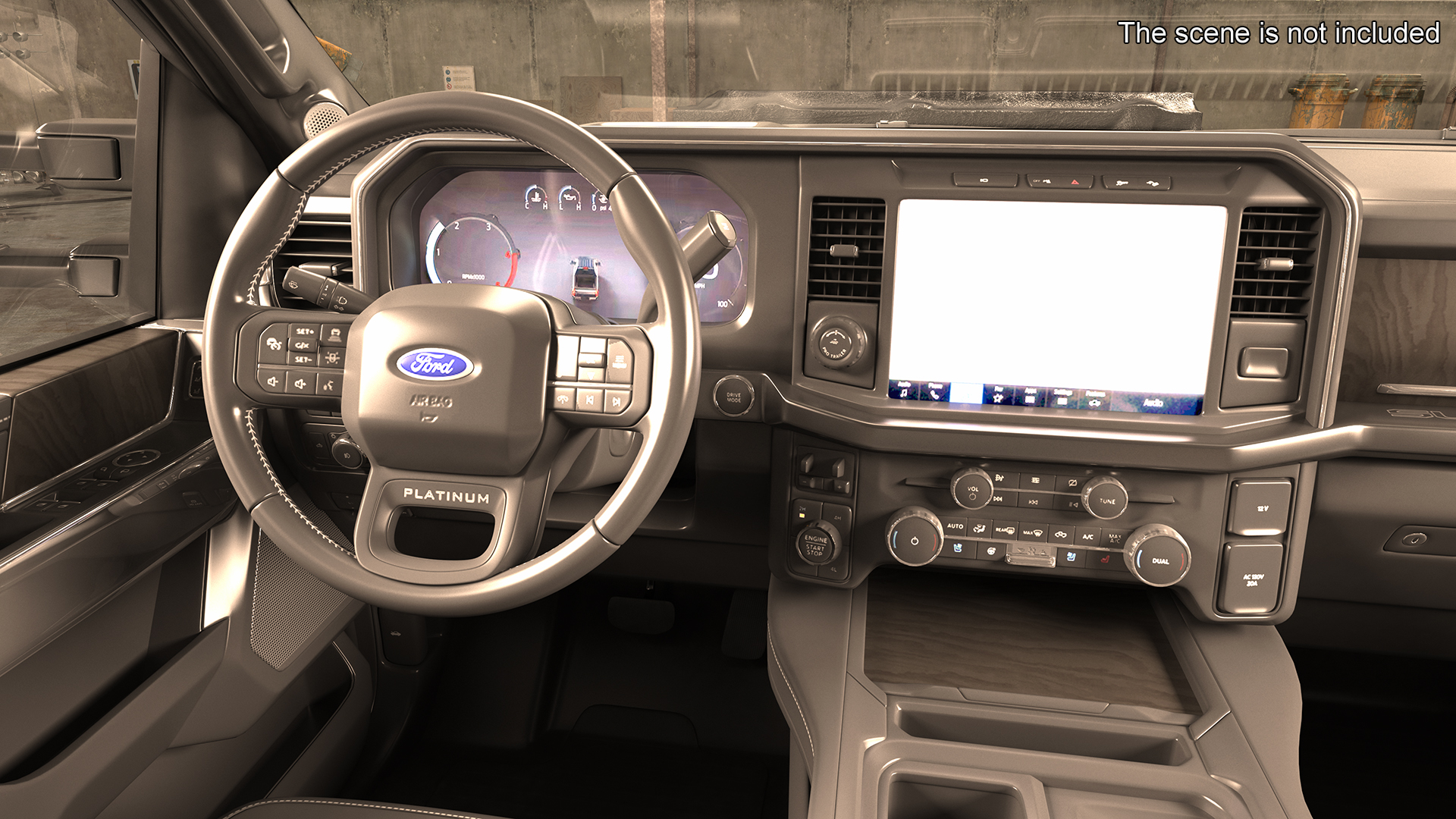 3D Ford Super Duty F550 Dump White 2023 Rigged model