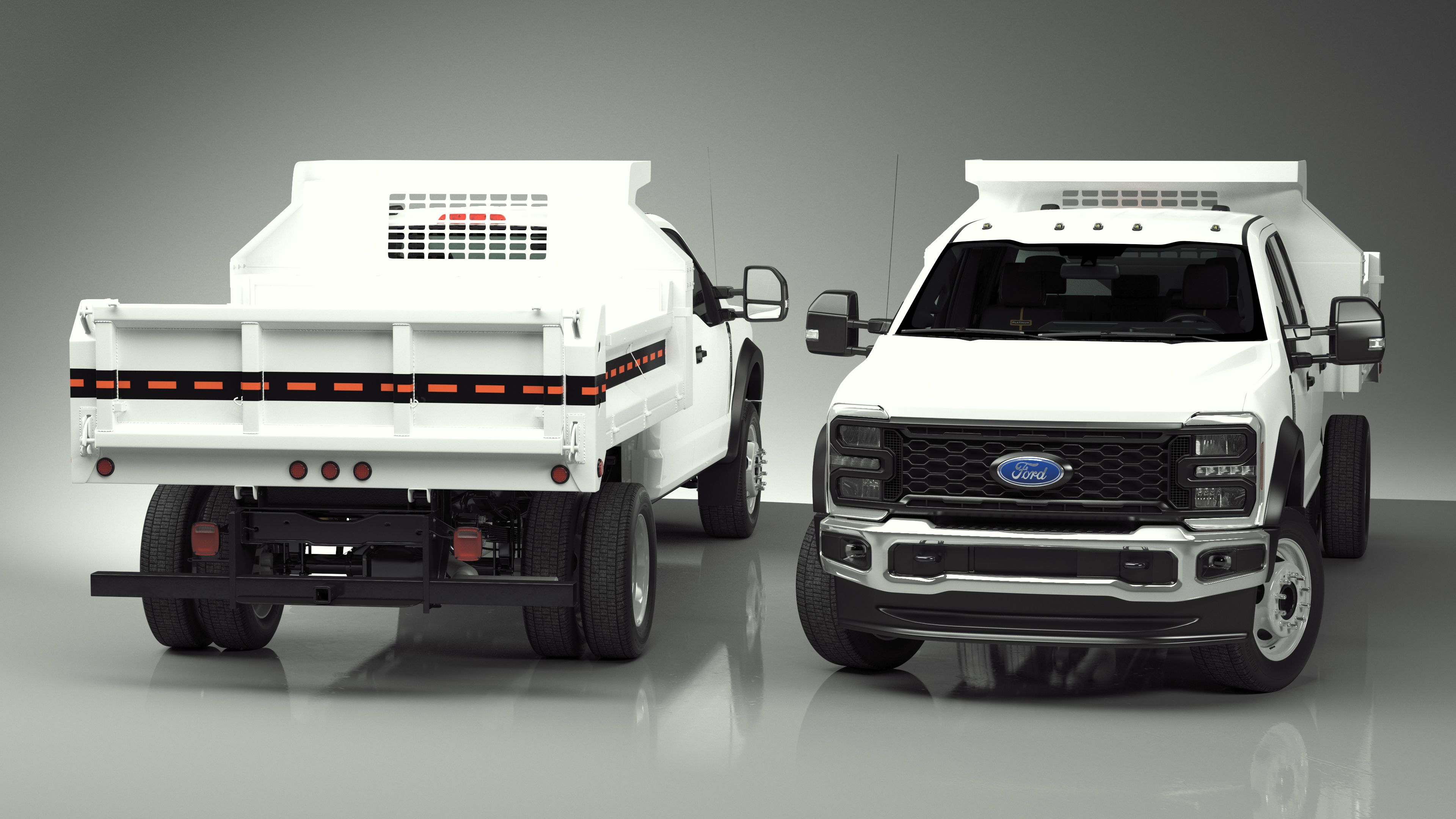 3D Ford Super Duty F550 Dump White 2023 Rigged model