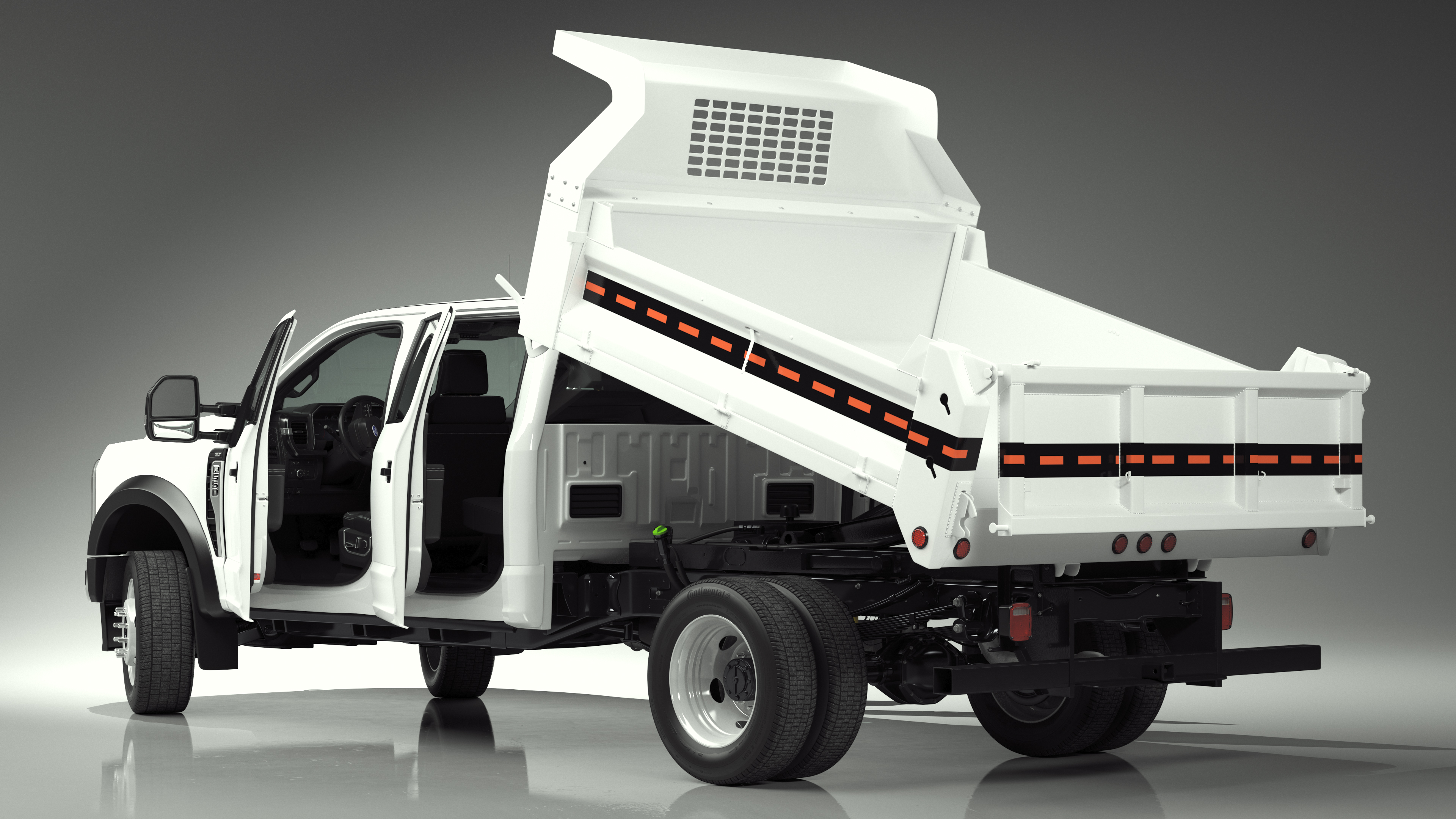 3D Ford Super Duty F550 Dump White 2023 Rigged model