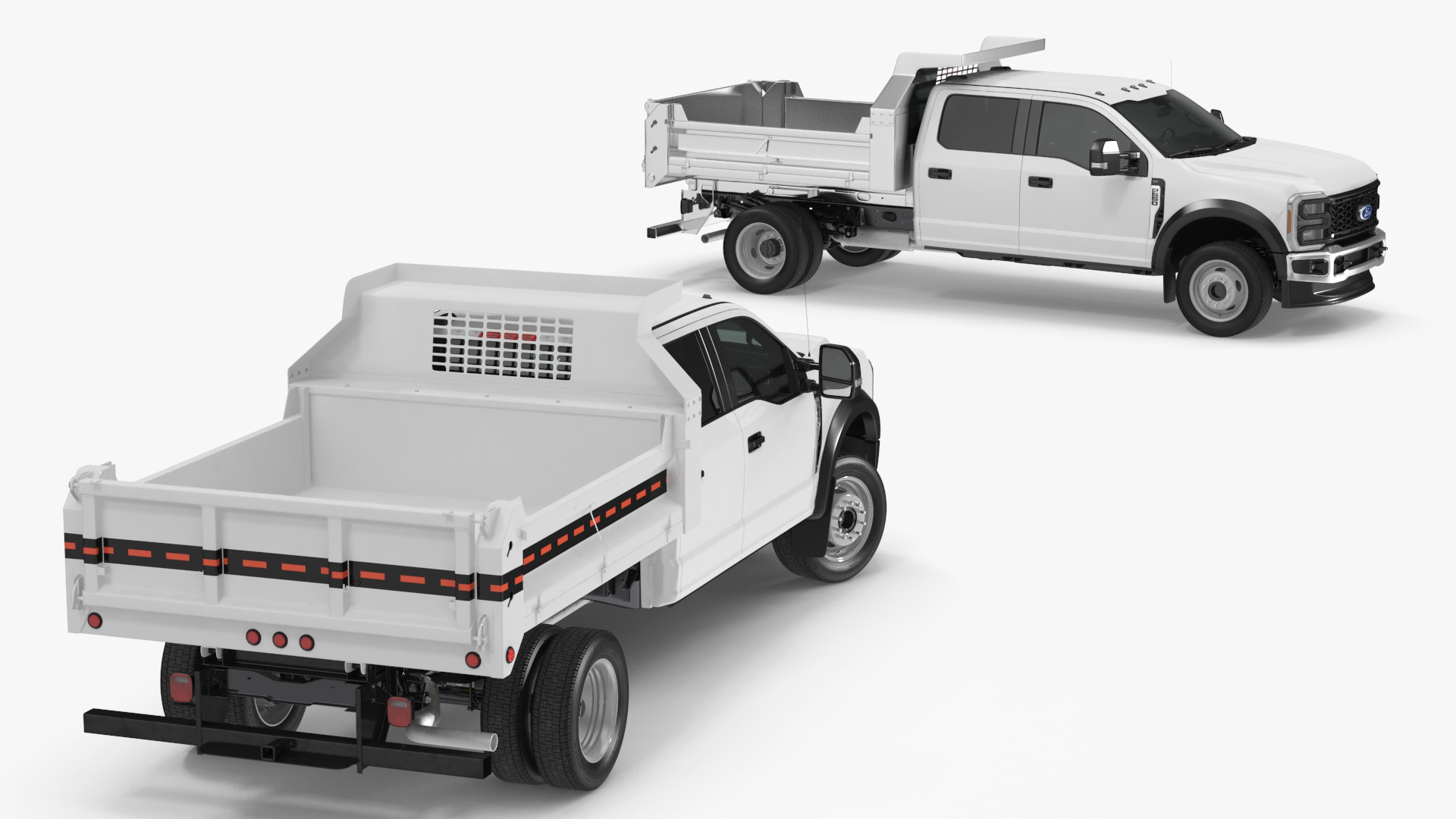 3D Ford Super Duty F550 Dump White 2023 Rigged model