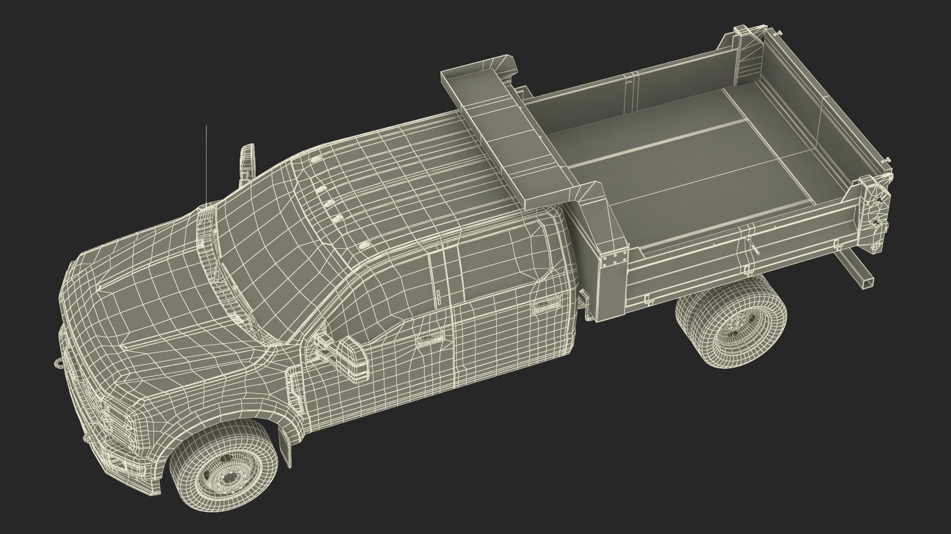 3D Ford Super Duty F550 Dump White 2023 Rigged model