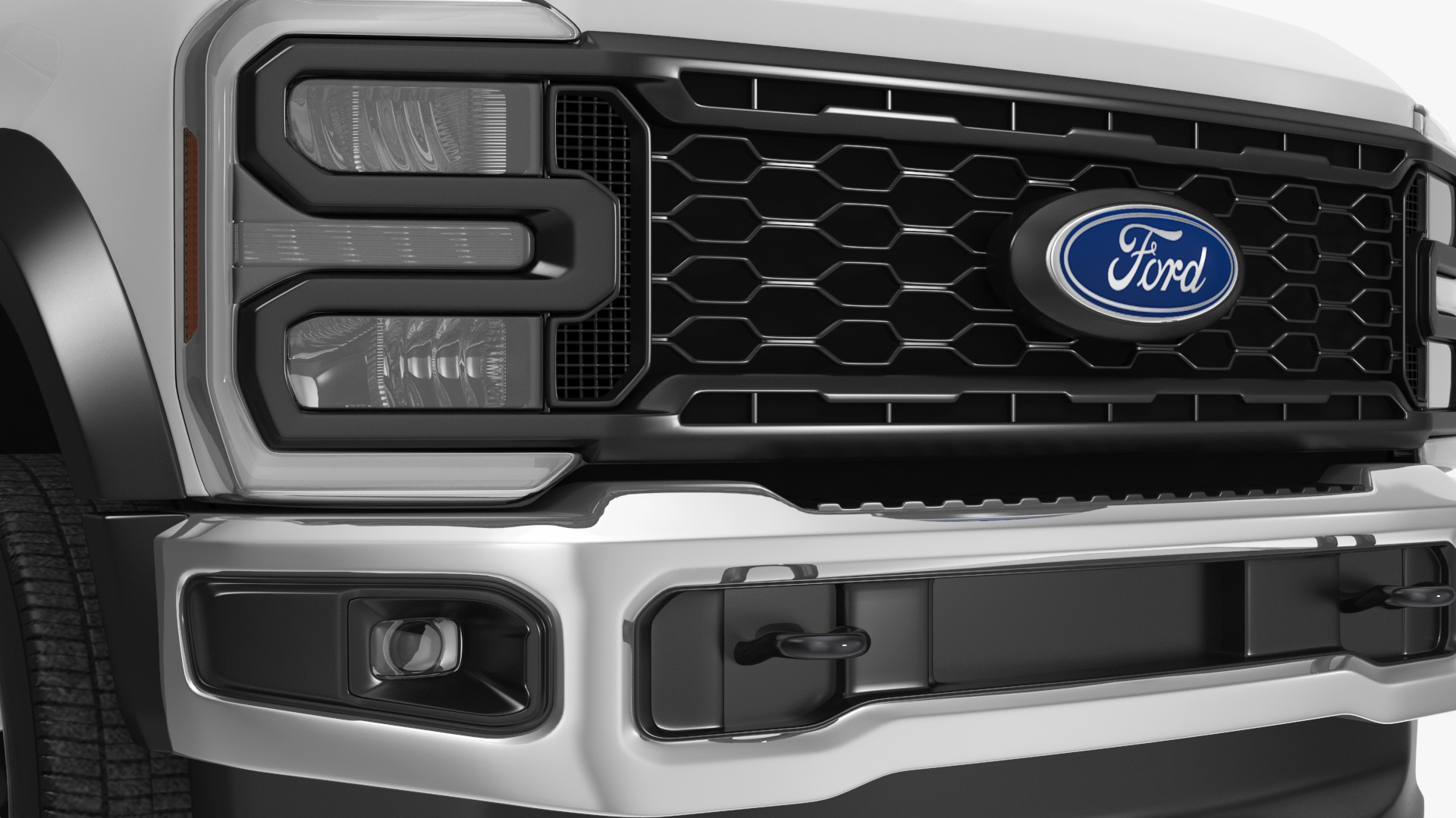 3D Ford Super Duty F550 Dump White 2023 Rigged model
