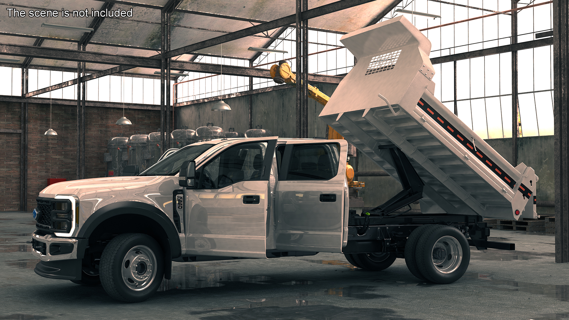 3D Ford Super Duty F550 Dump White 2023 Rigged model