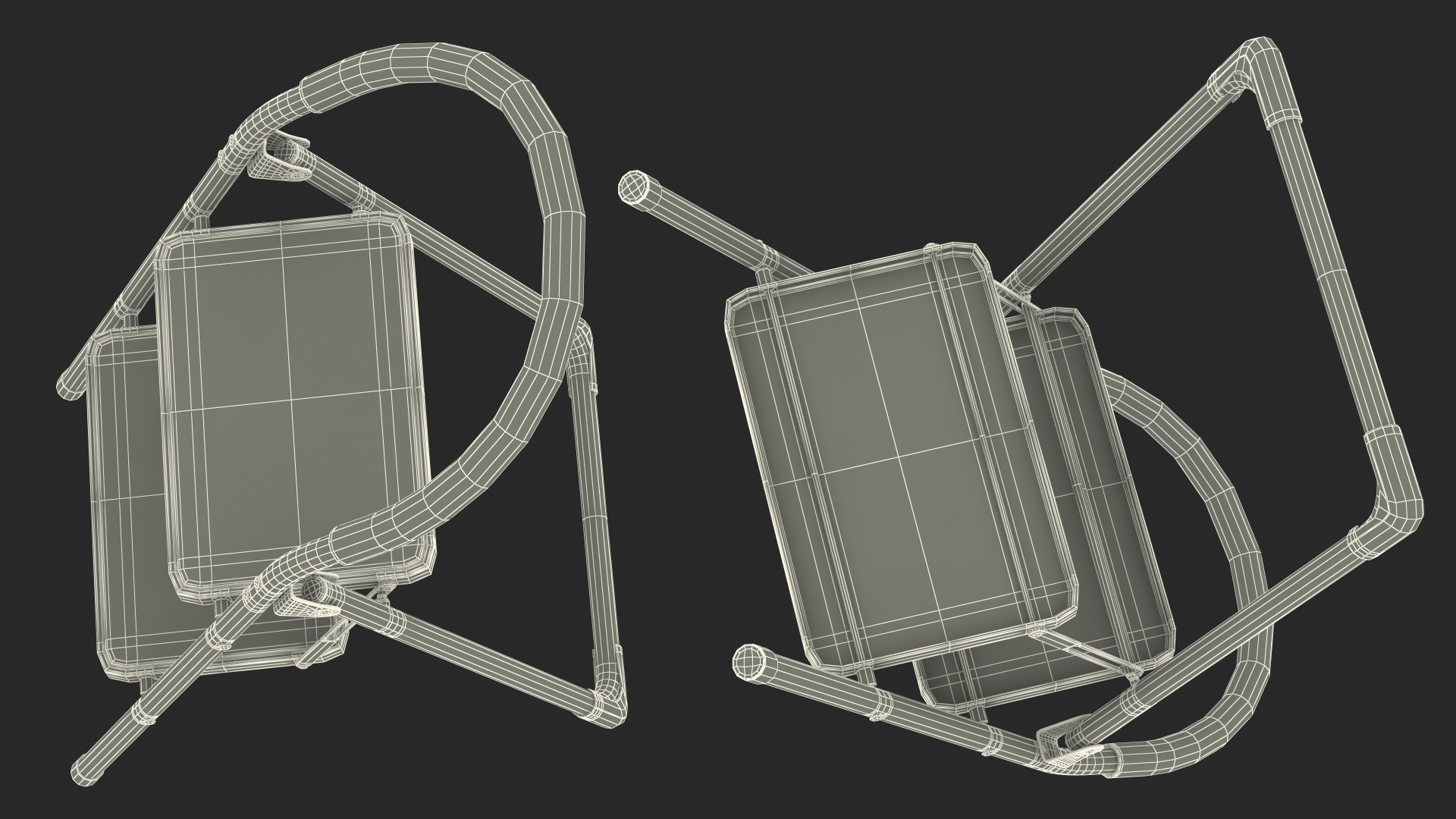 3D model Black 2 Step Steel Folding Ladder with Anti Slip Pedals
