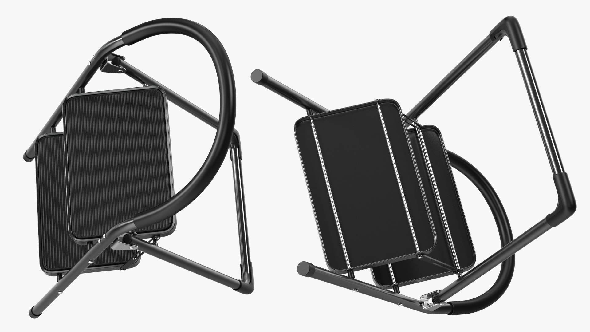 3D model Black 2 Step Steel Folding Ladder with Anti Slip Pedals