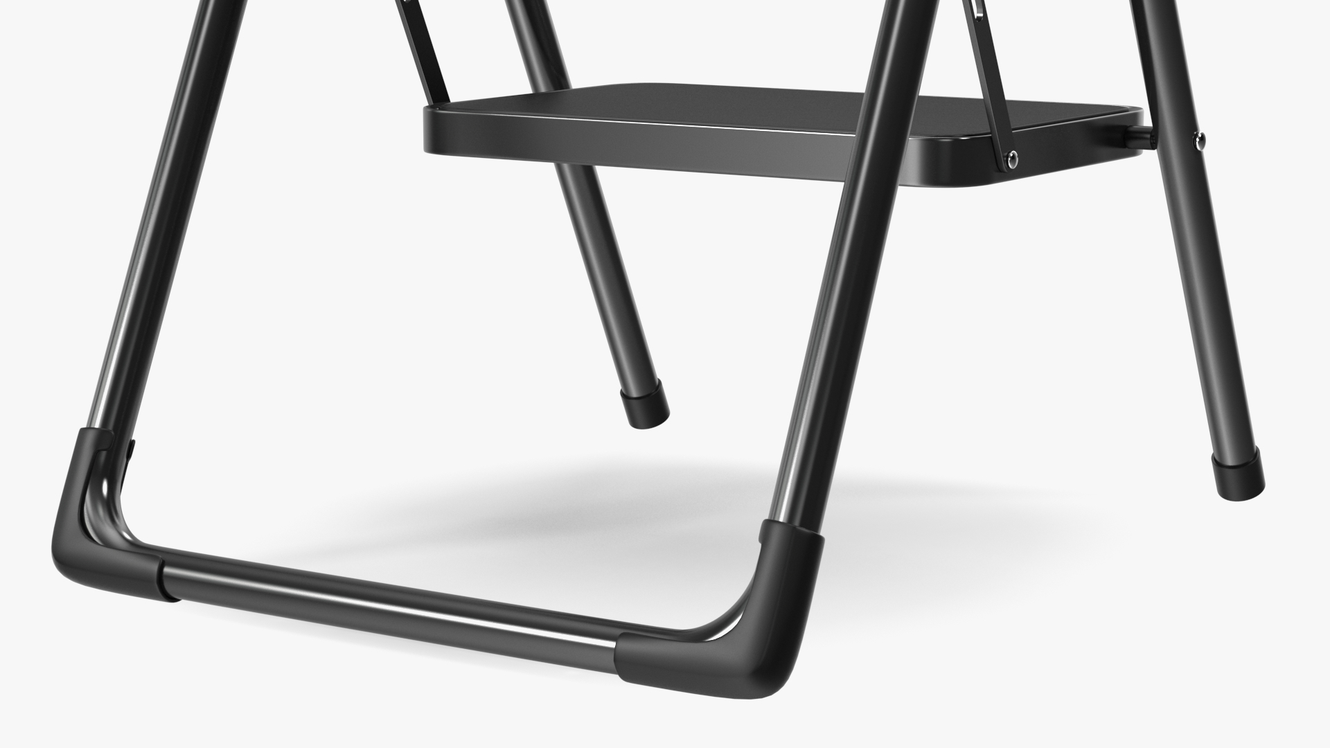 3D model Black 2 Step Steel Folding Ladder with Anti Slip Pedals