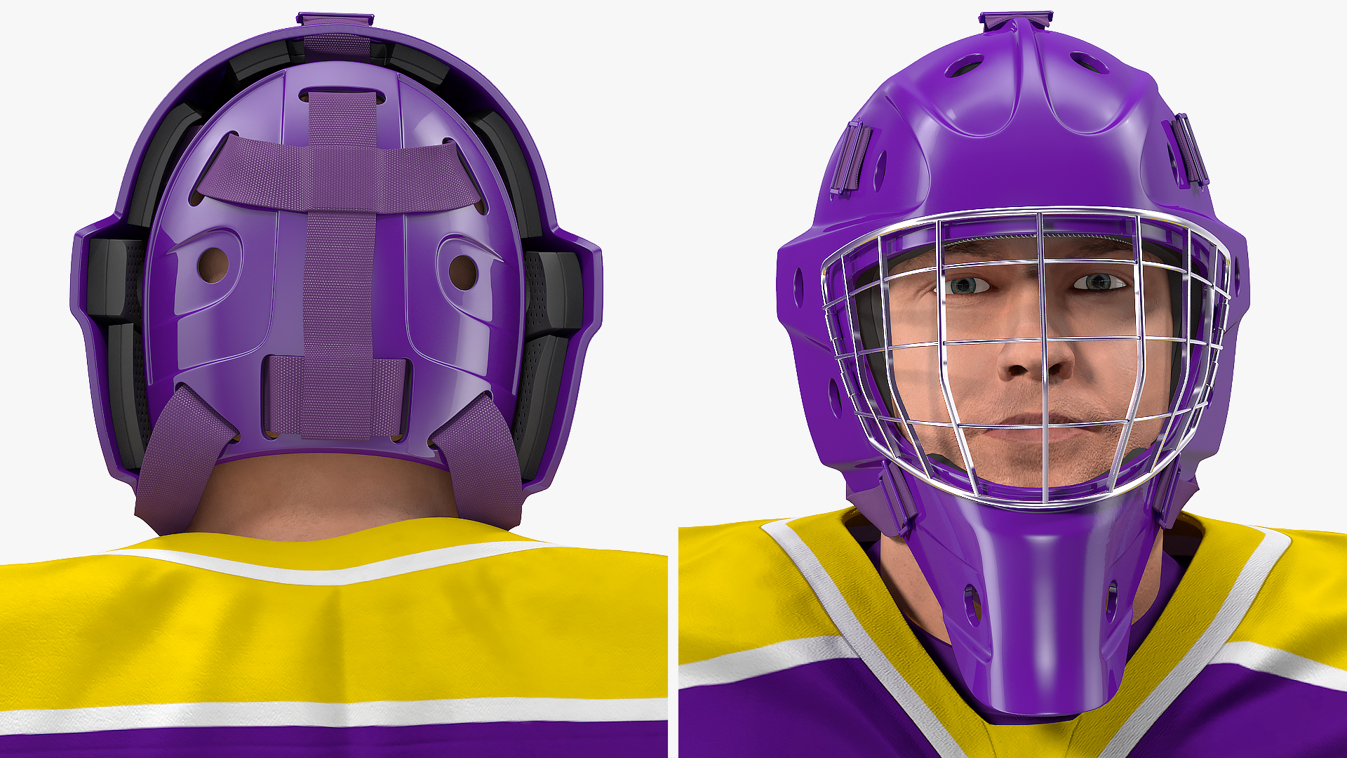 3D Hockey Goalkeeper Fully Equipped Standing Pose