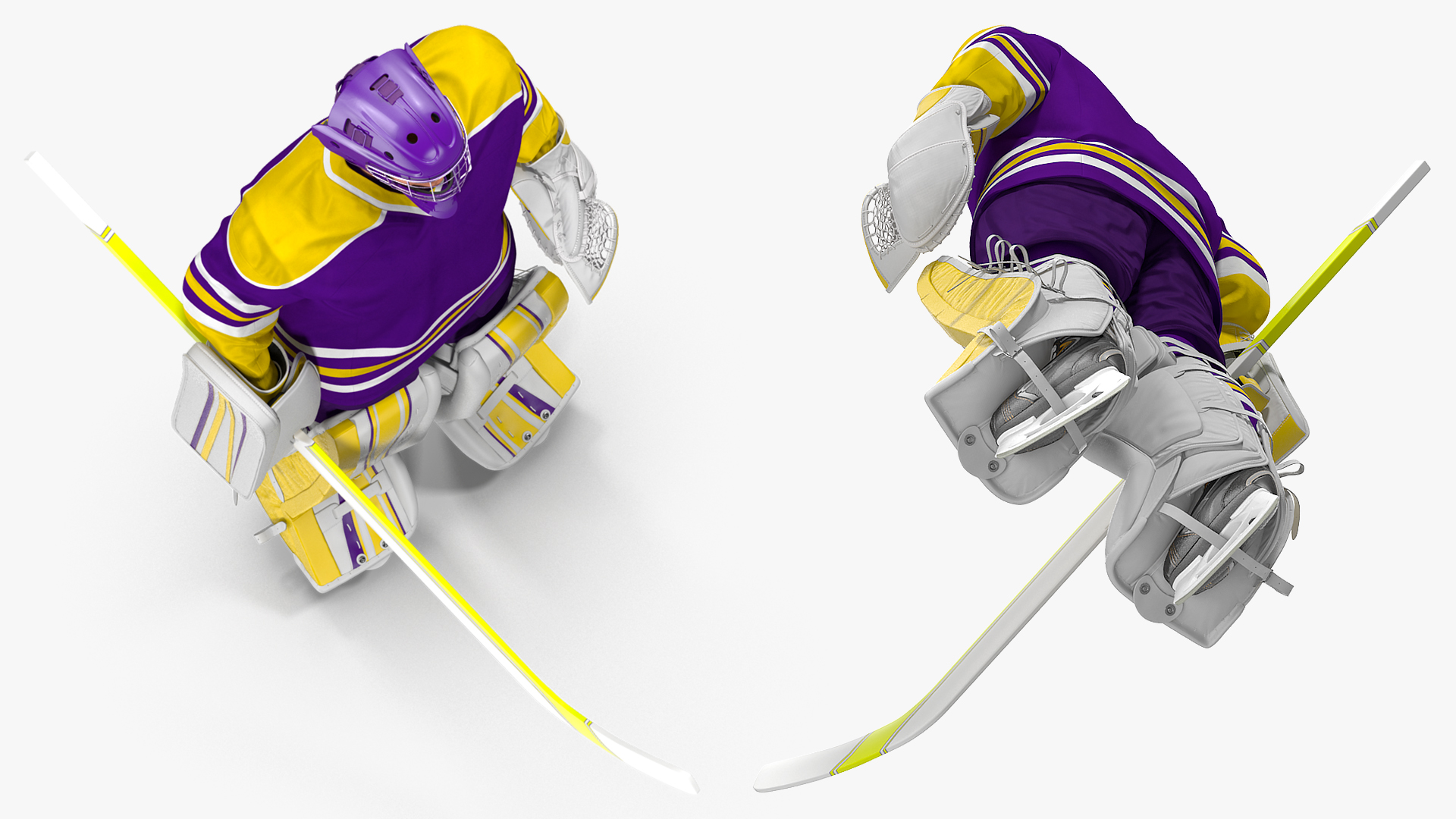 3D Hockey Goalkeeper Fully Equipped Standing Pose
