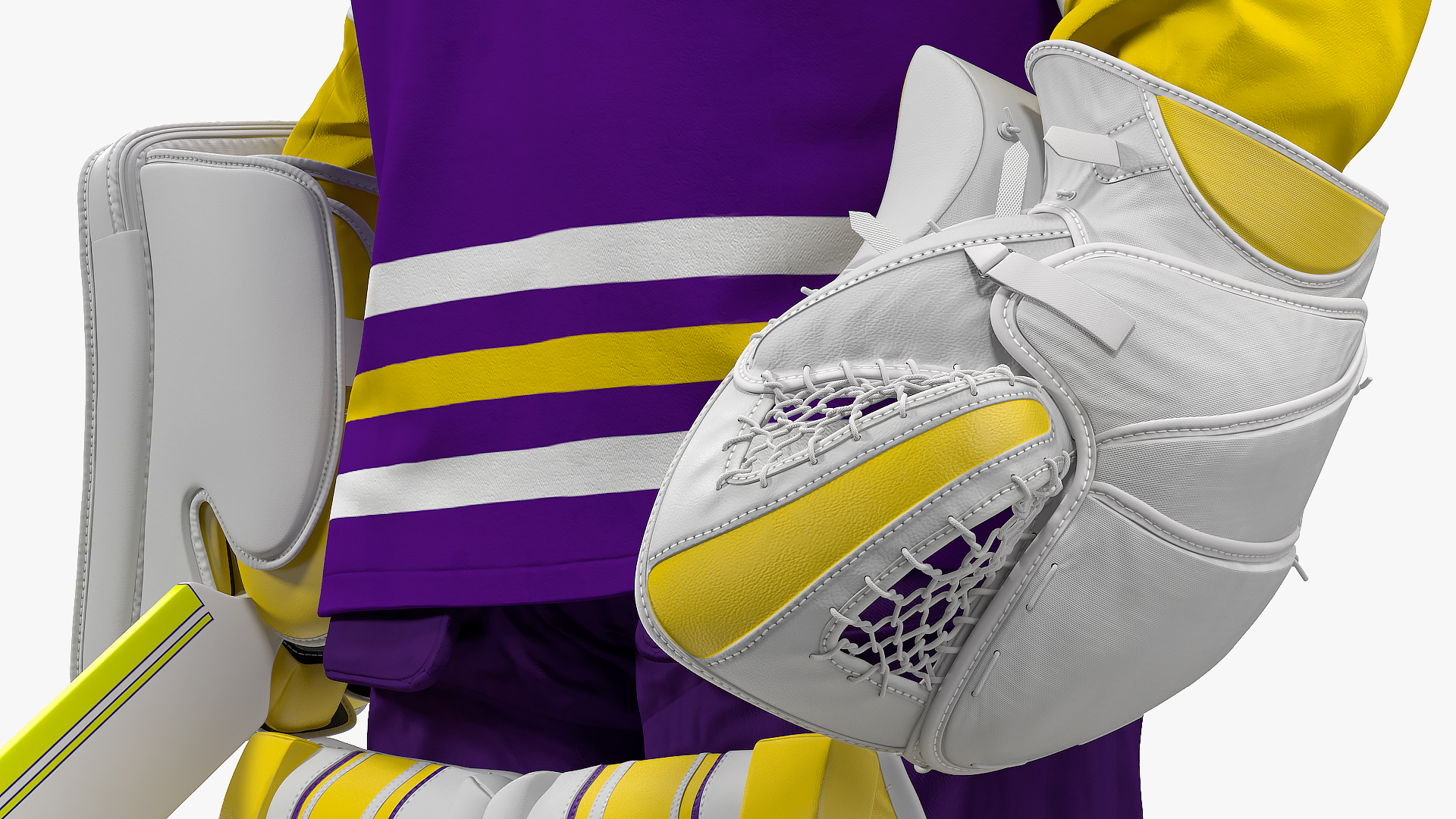 3D Hockey Goalkeeper Fully Equipped Standing Pose