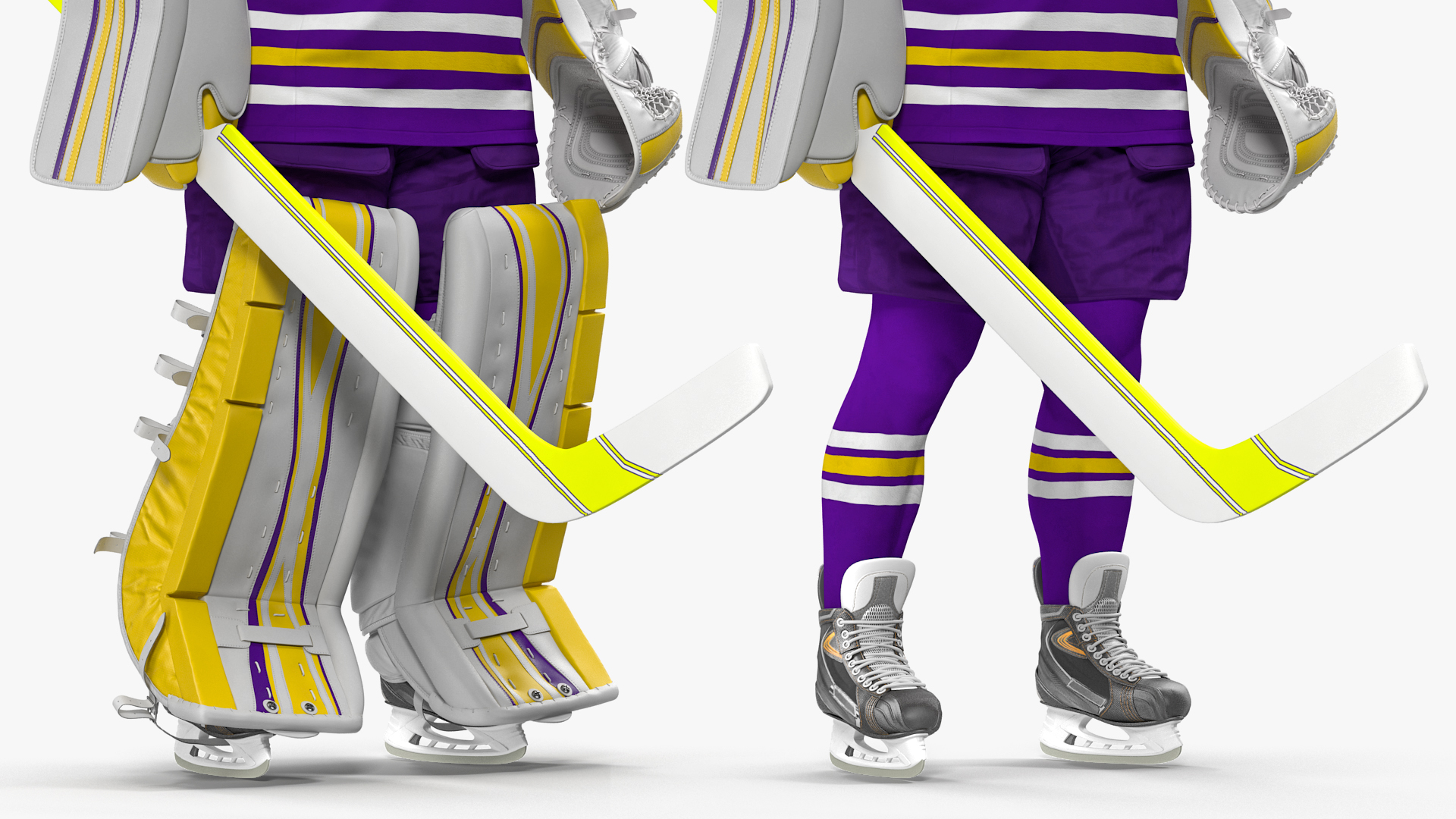 3D Hockey Goalkeeper Fully Equipped Standing Pose