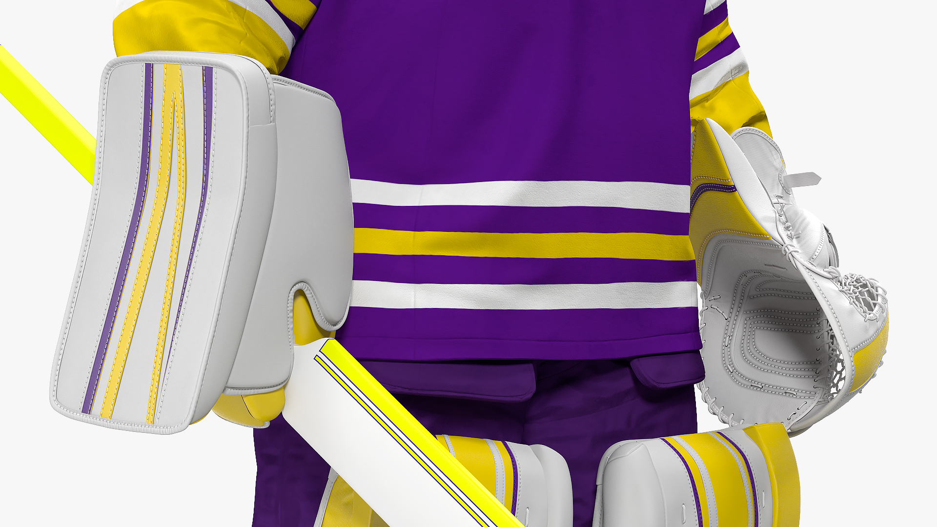 3D Hockey Goalkeeper Fully Equipped Standing Pose