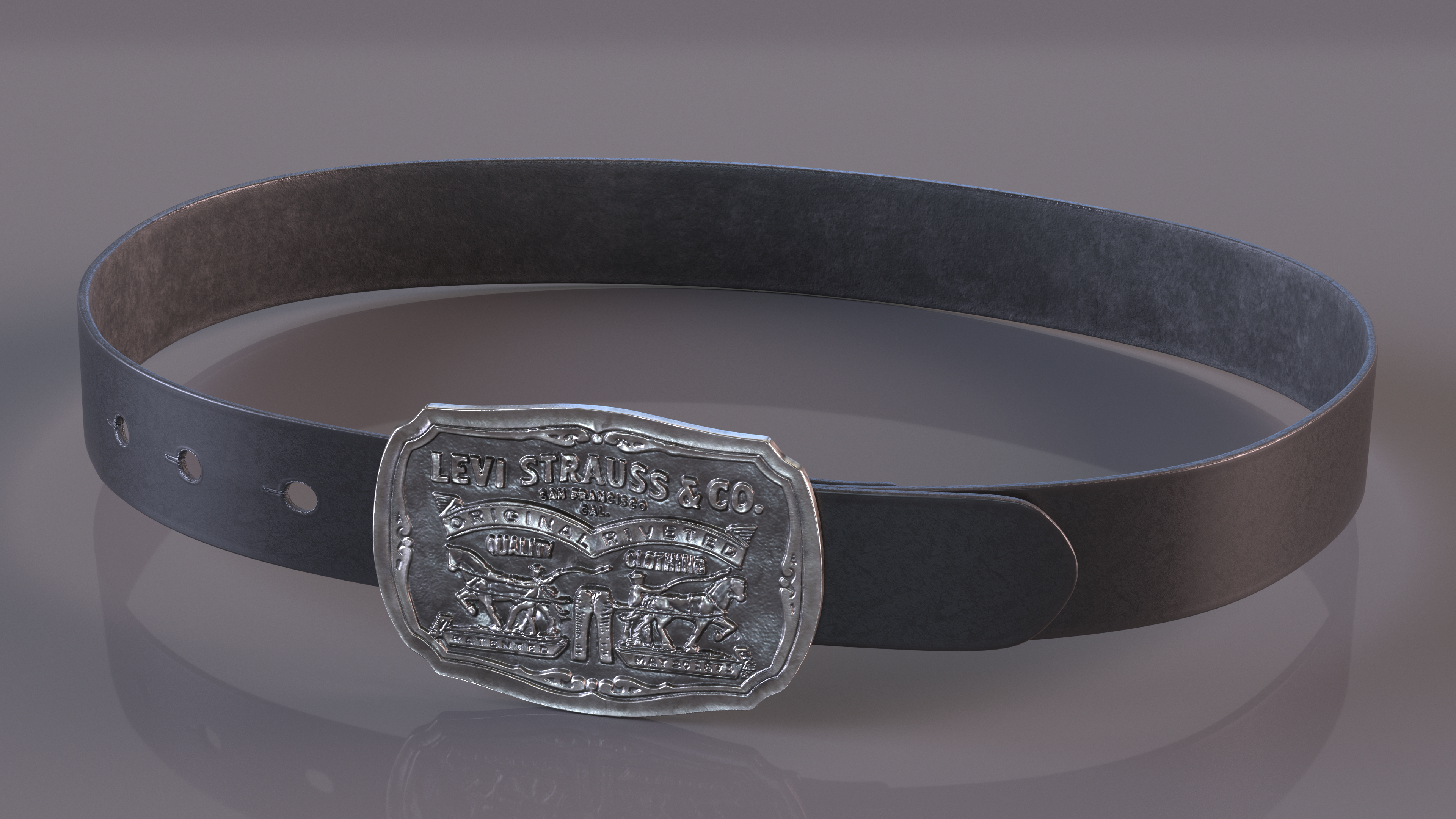 Levis Belt with Plaque Buckle 3D model
