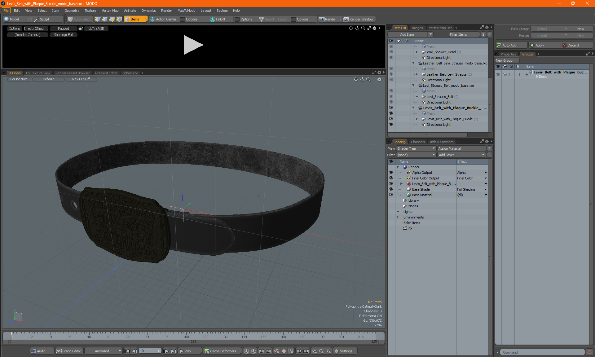 Levis Belt with Plaque Buckle 3D model