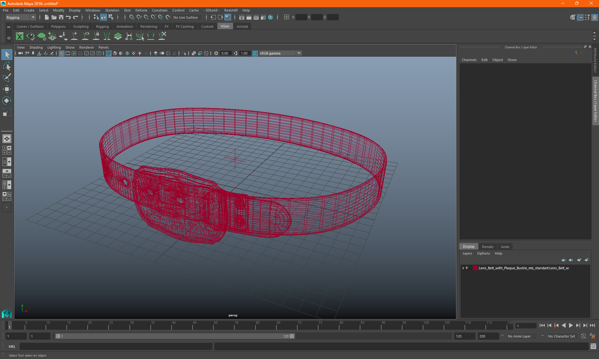 Levis Belt with Plaque Buckle 3D model