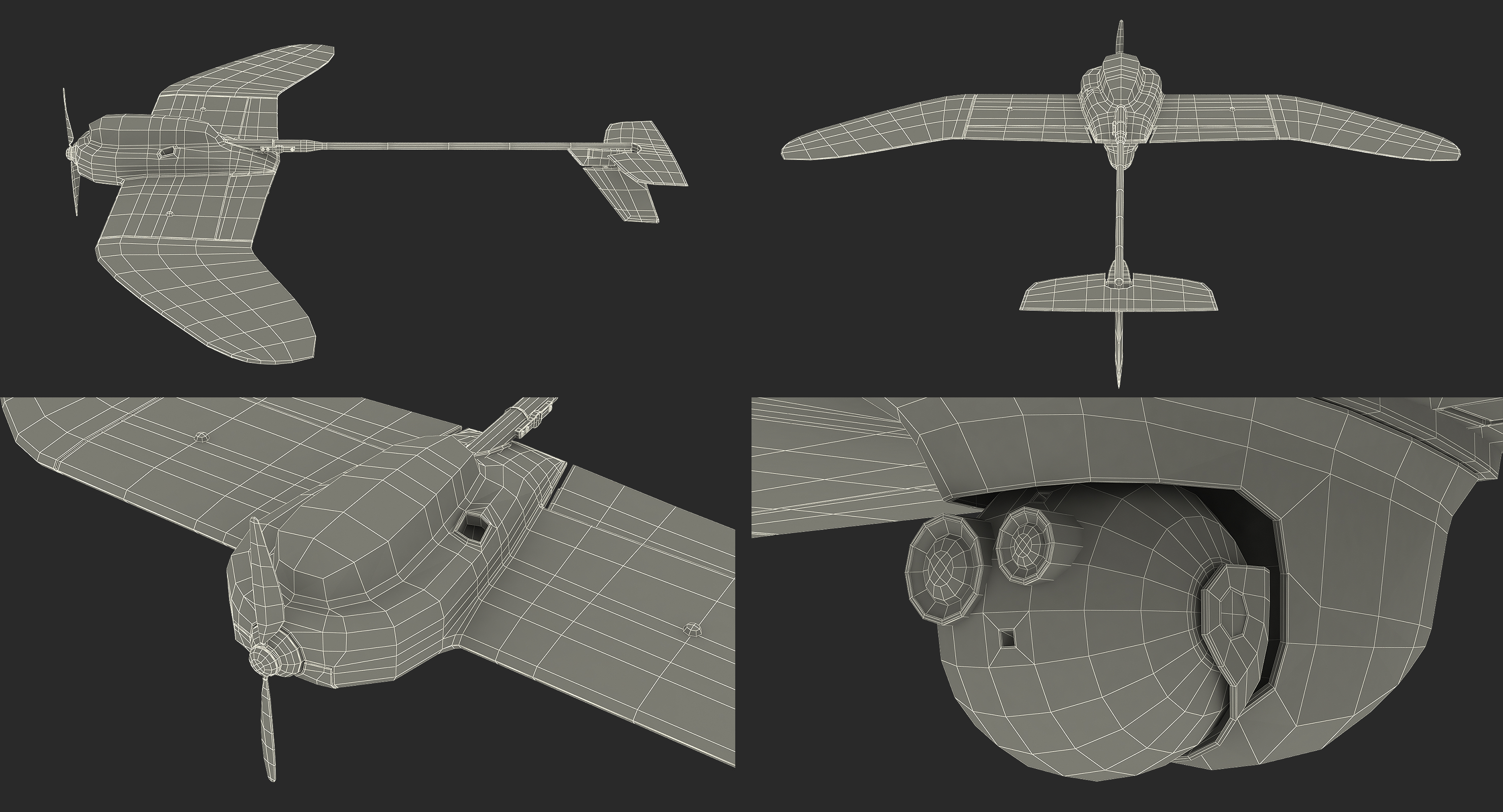 3D model Remote Controlled UAV Wasp AE UAS Rigged