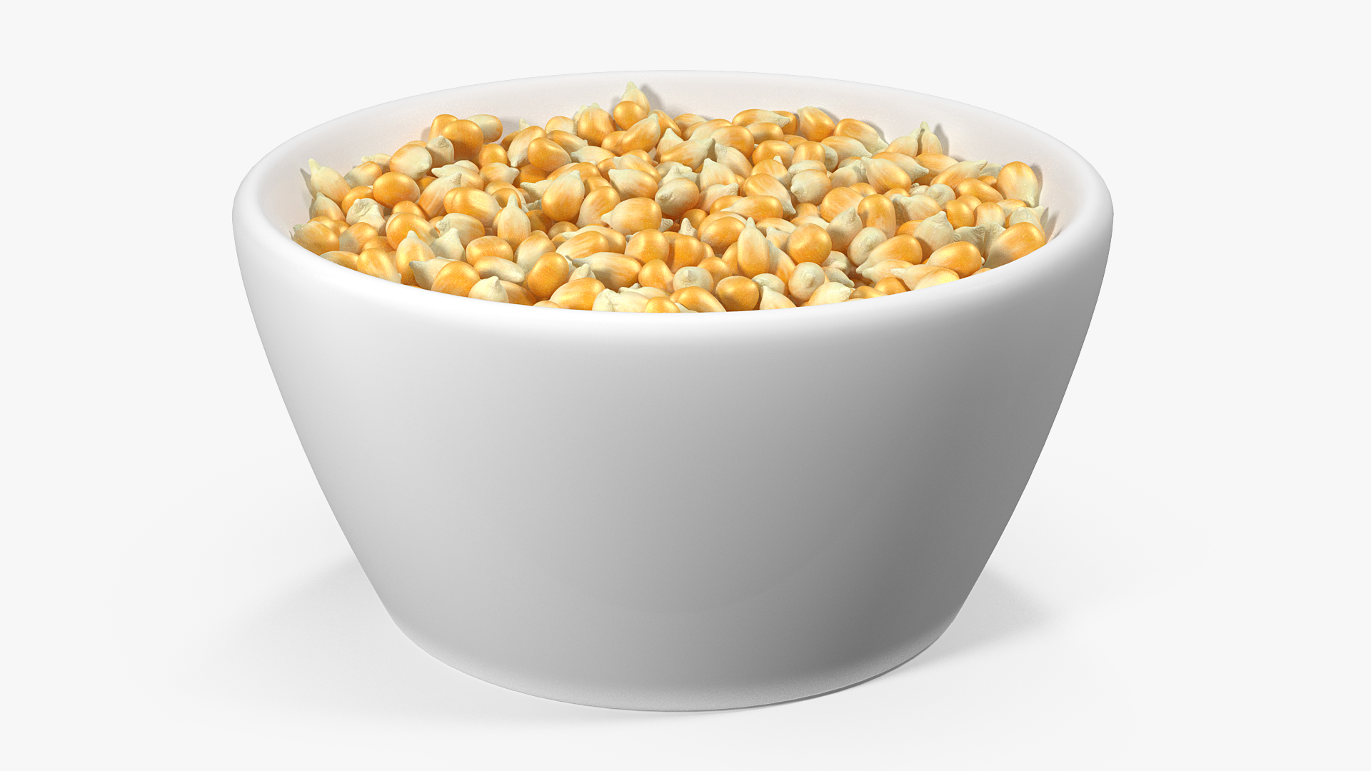3D Corn Seeds in Ceramic Bowl