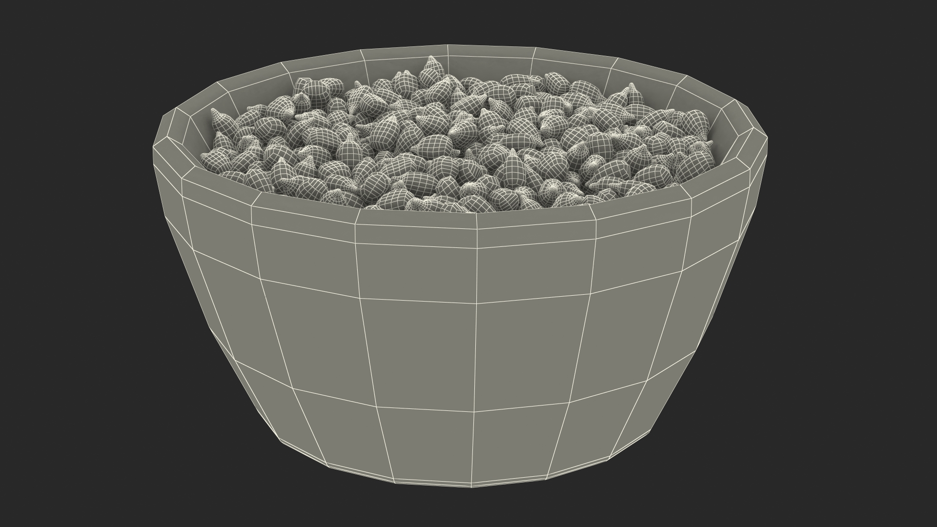 3D Corn Seeds in Ceramic Bowl