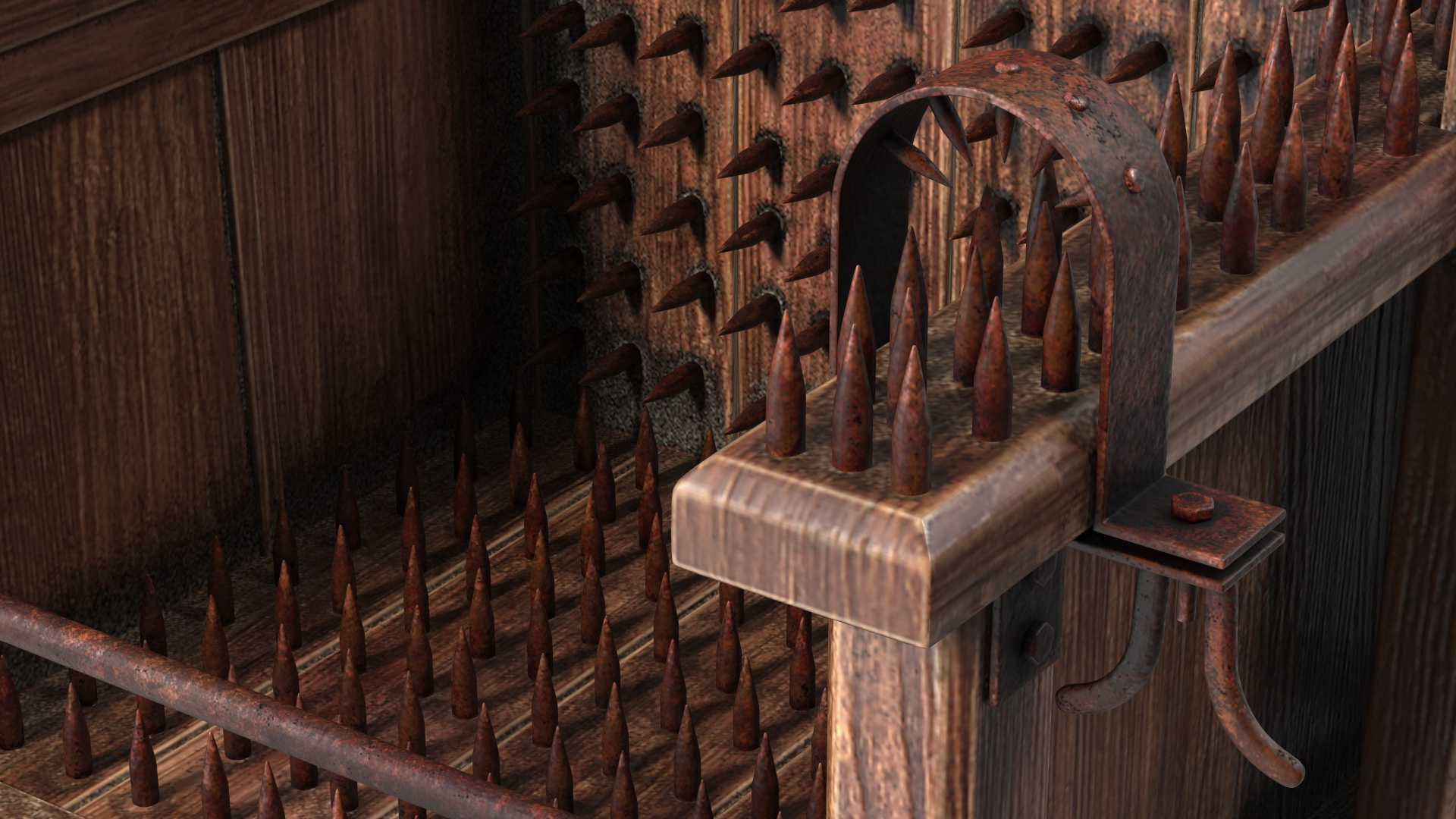 Medieval Spiked Torture Chair 3D model