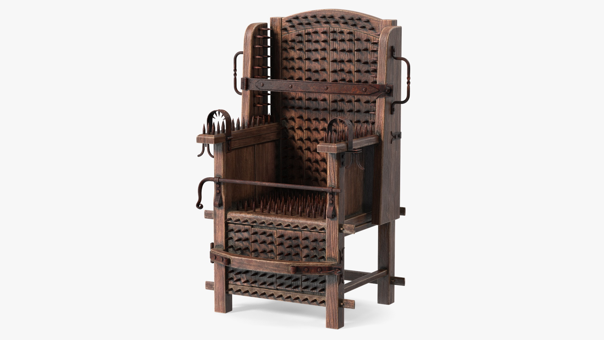 Medieval Spiked Torture Chair 3D model