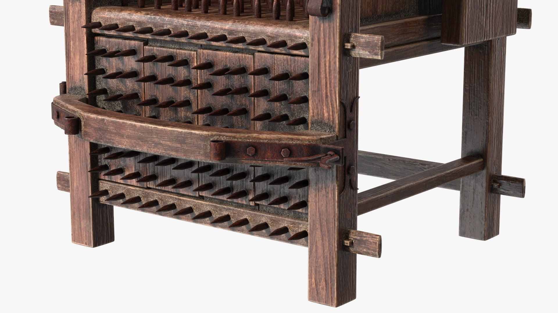 Medieval Spiked Torture Chair 3D model