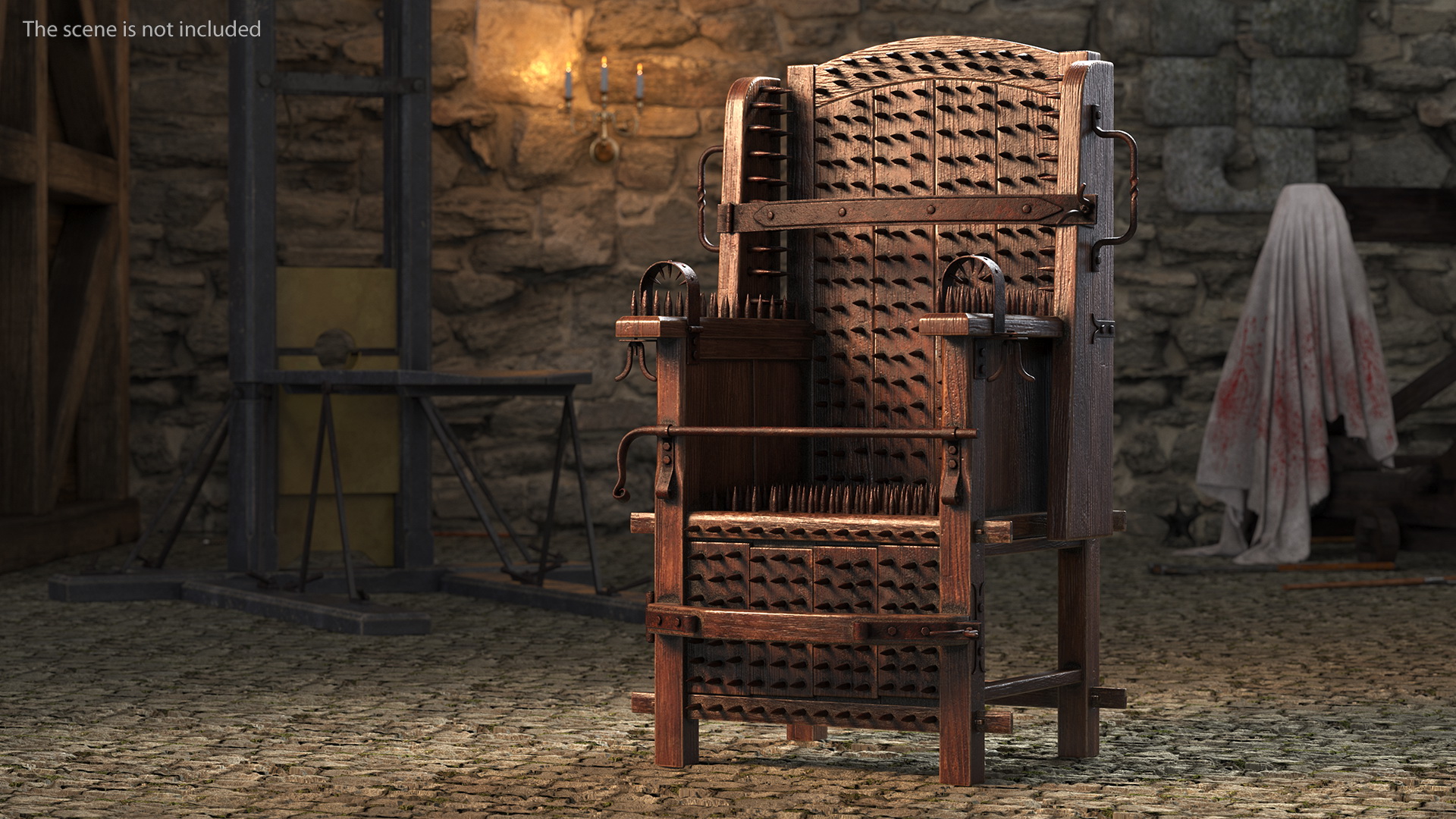 Medieval Spiked Torture Chair 3D model