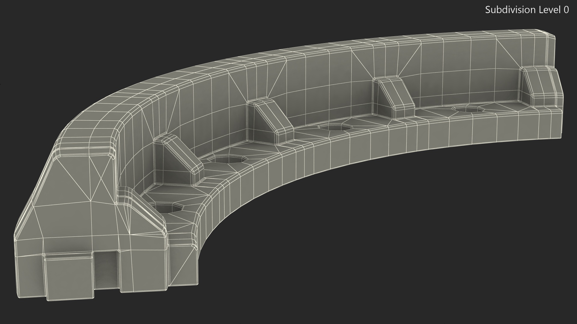 Concrete Curb Rounded Section 3D model